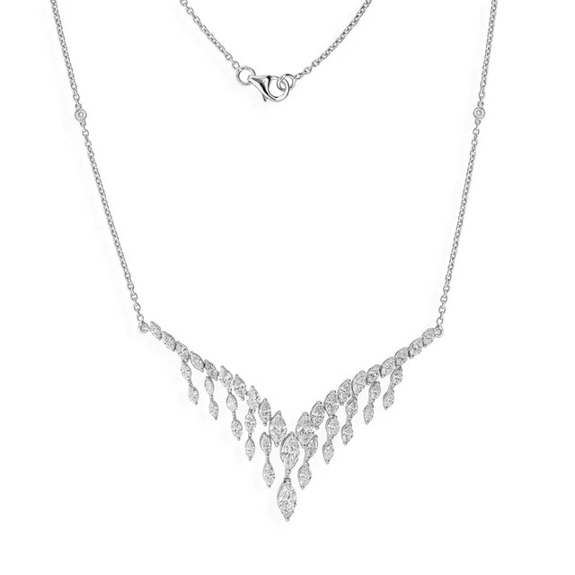 2.2Ct Marquise Lab-Created Diamond Women’s Y Drop Pendant 14K White Gold Plated