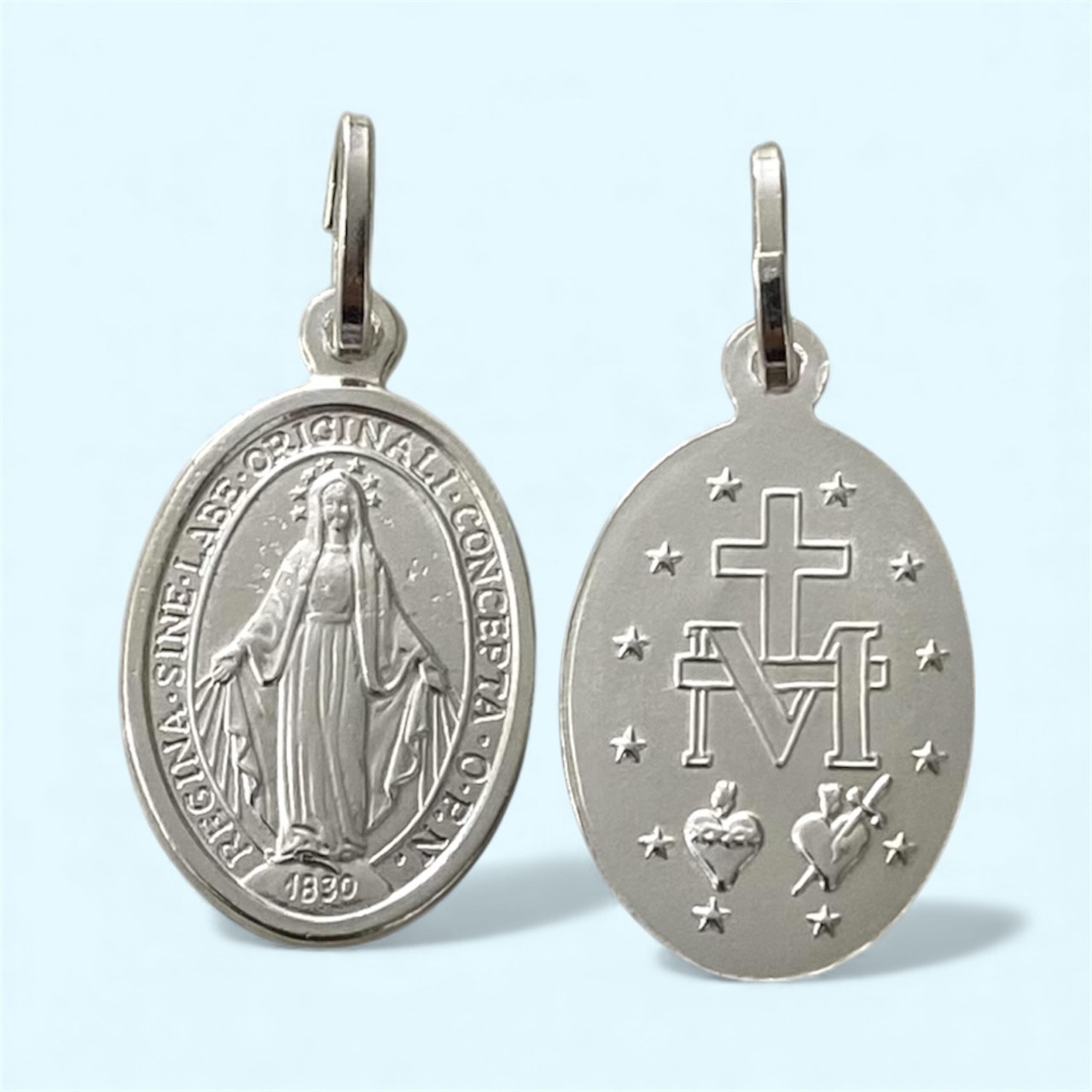 Solid 925 Sterling Silver Virgin Miraculous Milagrosa Mary Medal Pendant – ESP37