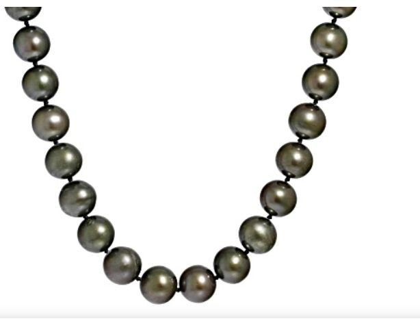 Black Cultured Freshwater Pearl Rhodium Over 14k White Gold 18 Inch Necklace
