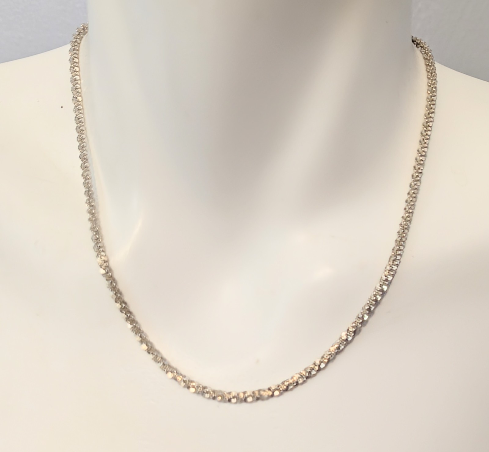 Sterling Silver 18″ 3mm Paddle Bar Margarita Link Chain Necklace