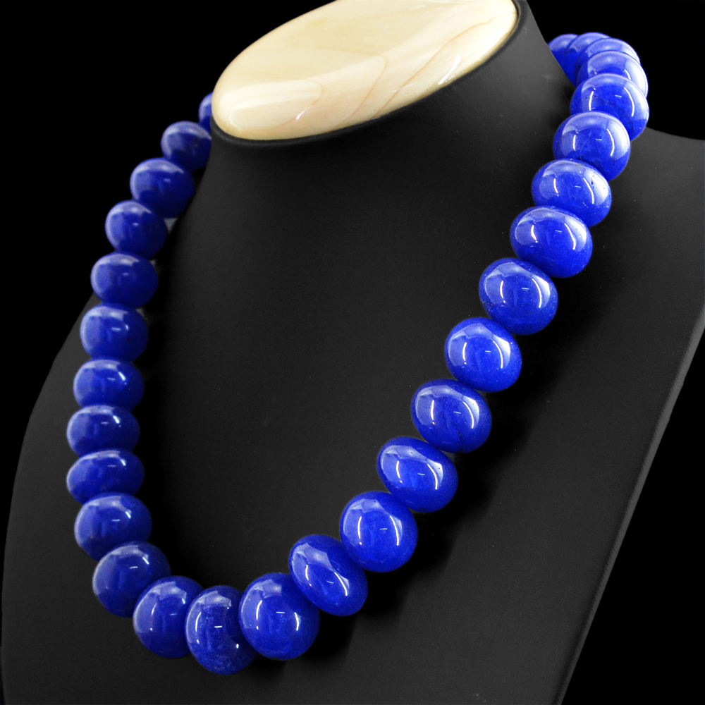 1012.50 CTS EARTH MINED ENHANCED SAPPHIRE ROUND BEADS NECKLACE (DG)
