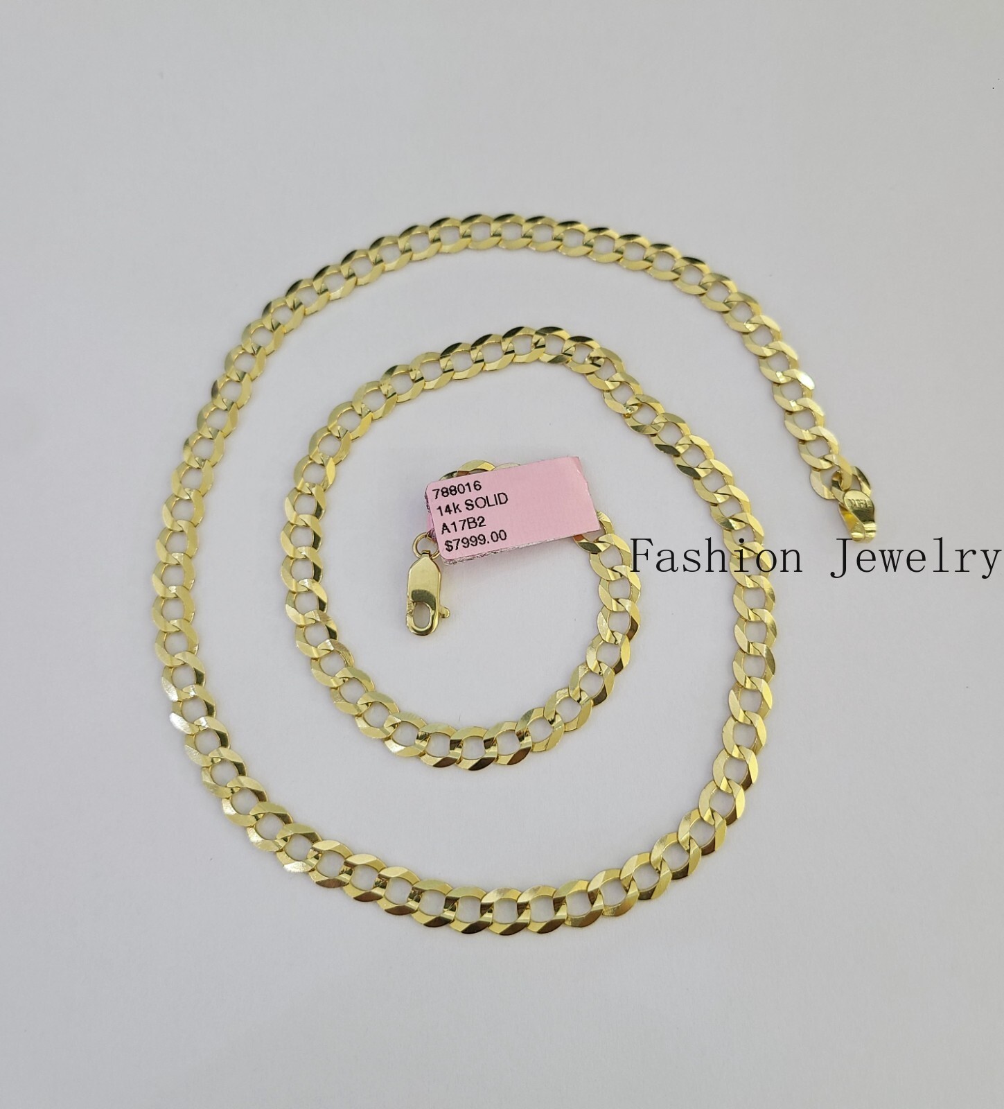 Real 14k Solid Cuban Curb Link Chain 6mm Necklace 20″ Real Yellow Gold