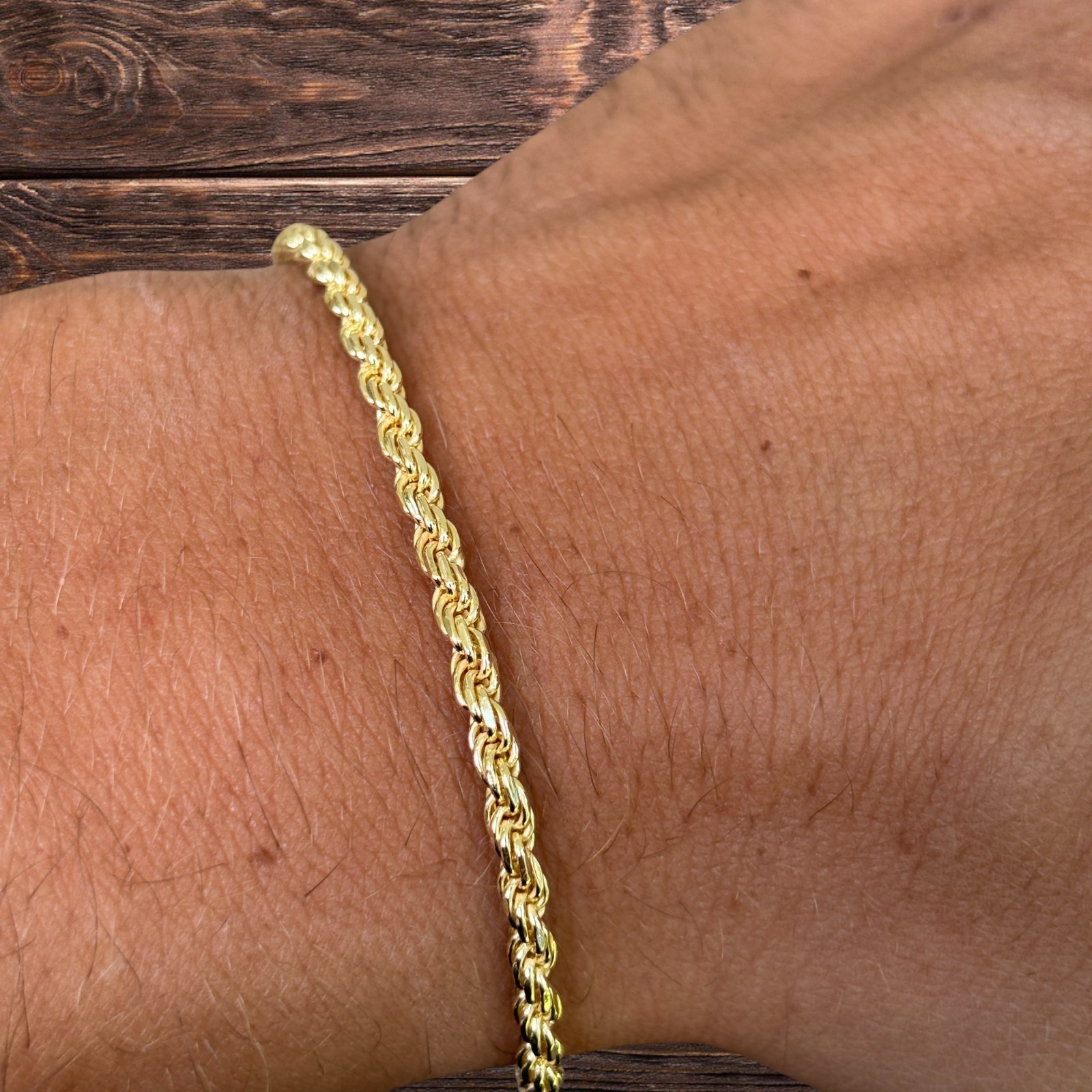 3mm Diamond Cut Rope Bracelet – Solid 925 Sterling Silver Or 14k Gold Vermeil