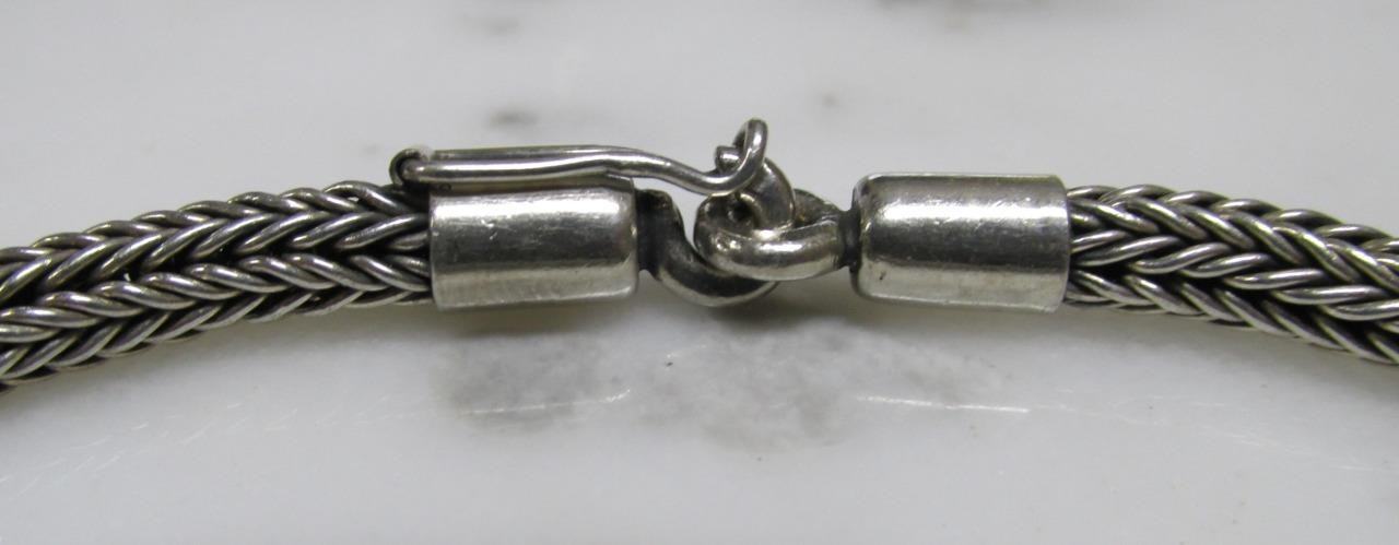 Sterling Silver Foxtail Link Chain Necklace ~ 18″ ~ 53.4g ~ 12-A684
