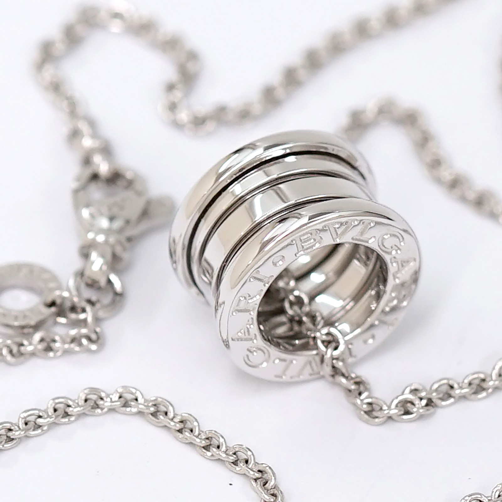 BVLGARI B zero1 Necklace 16″ 18k White Gold Auth w/Box #7111