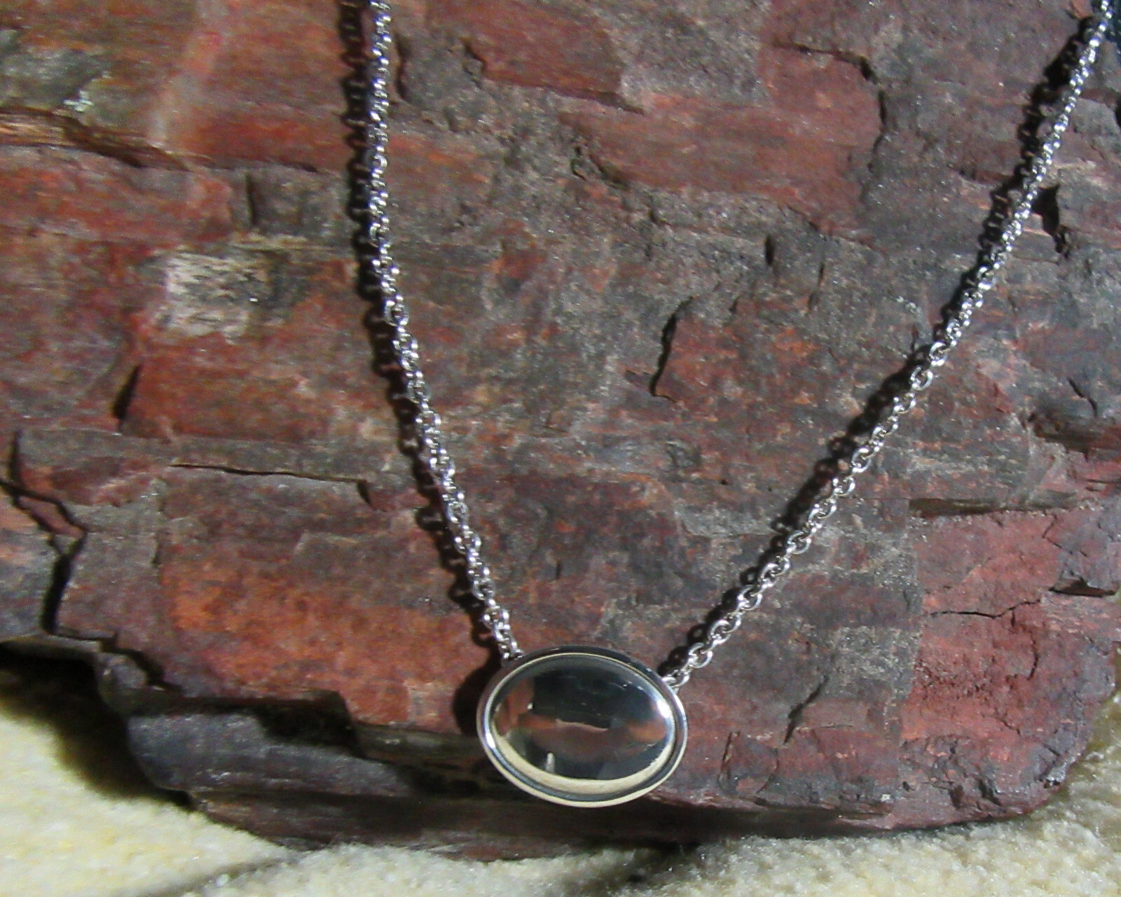 James Avery 925 Silver Engravable Oval Pendant Necklace 15-17 Inches Adjustable