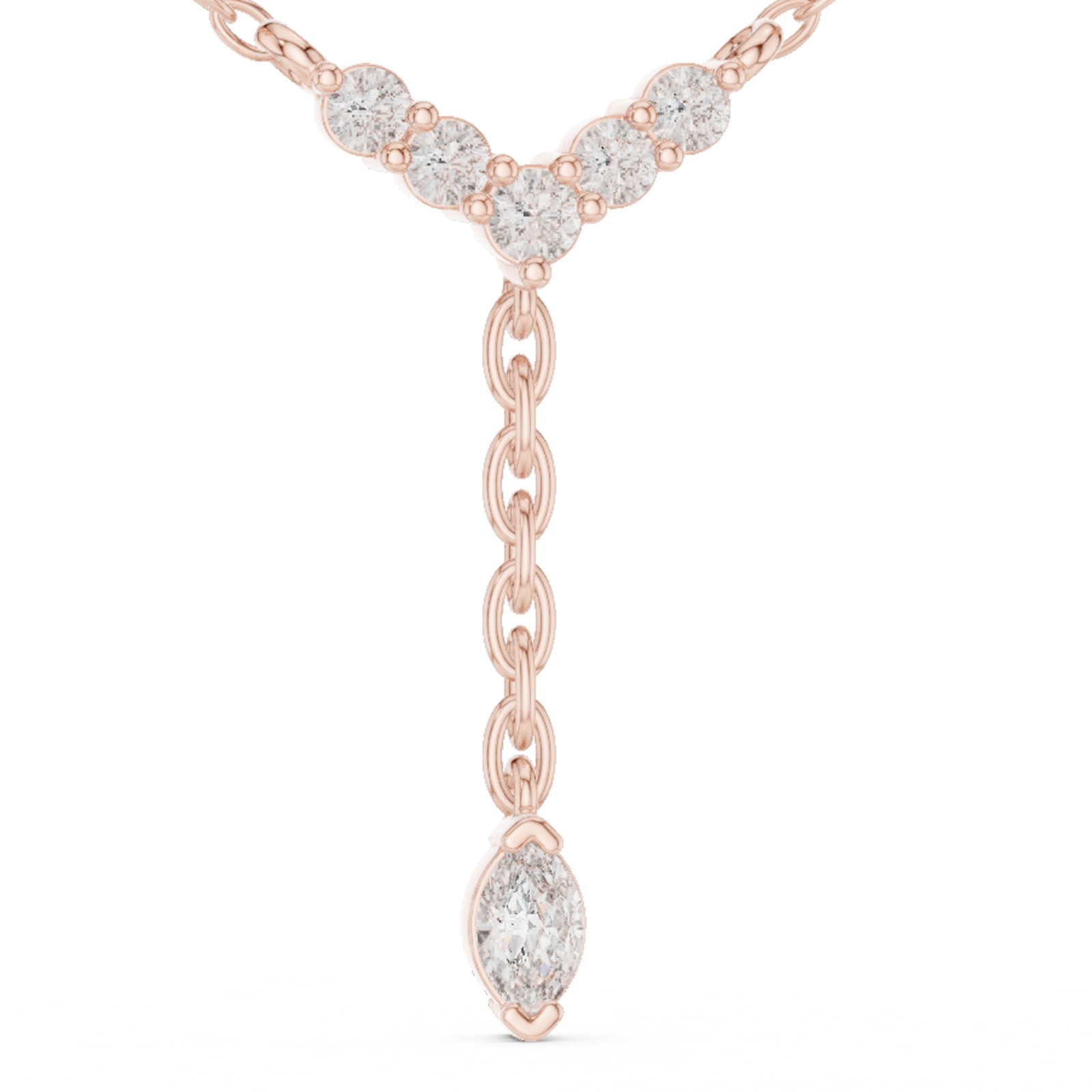 Marquise Certified VVS1 Natural Diamond Luxury Engagement Pendant 14K Gold Over