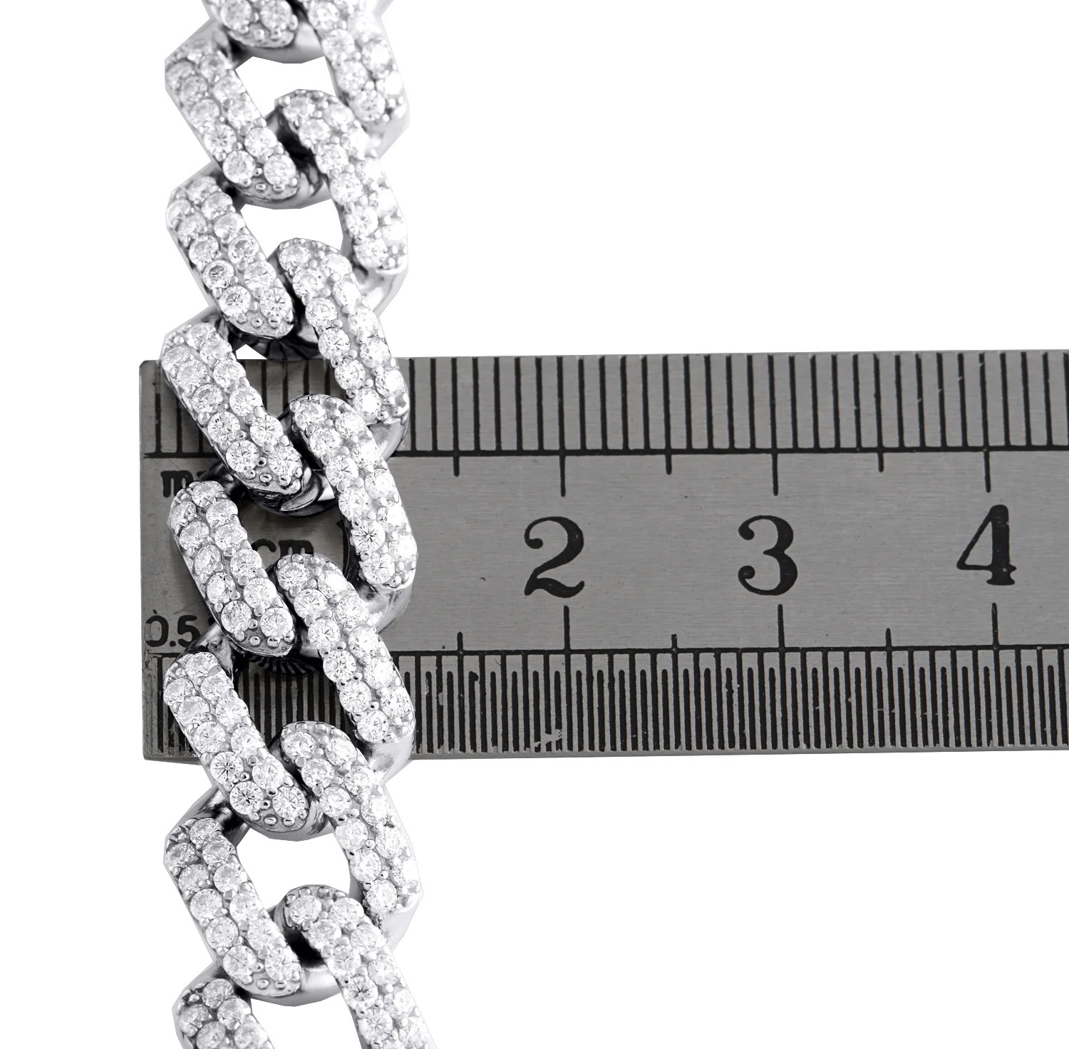 Sterling Silver Moissanite 11Mm Miami Cuban Link 20″ Prong Set Necklace 17.10 CT