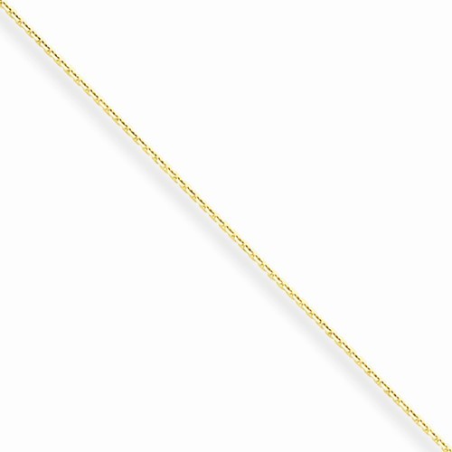 10K YELLOW GOLD DIAMOND CUT CABLE LINK NECKLACE PENDANT CHAIN 18″ LENGTH 0.6 mm