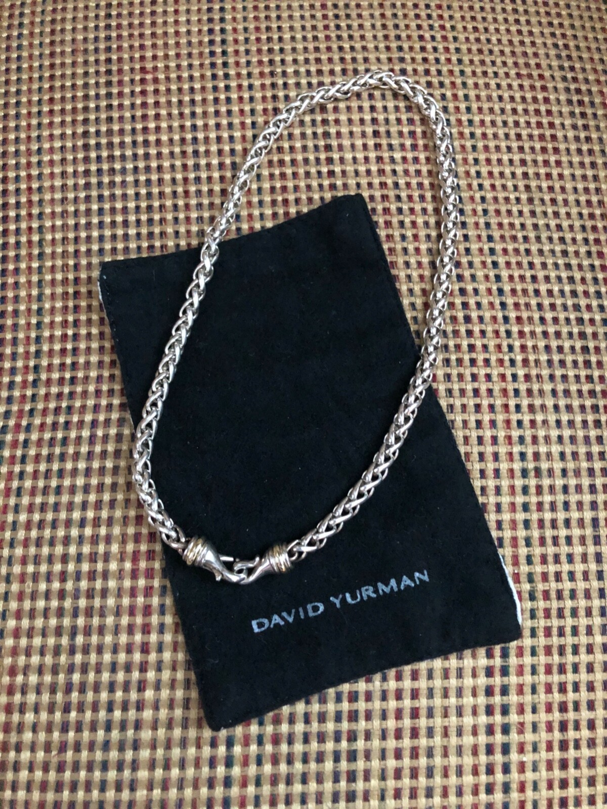DAVID YURMAN WHEAT CHAIN NECKLACE-14K YELLOW GOLD & STERLING SILVER-6MM-RETIRED!