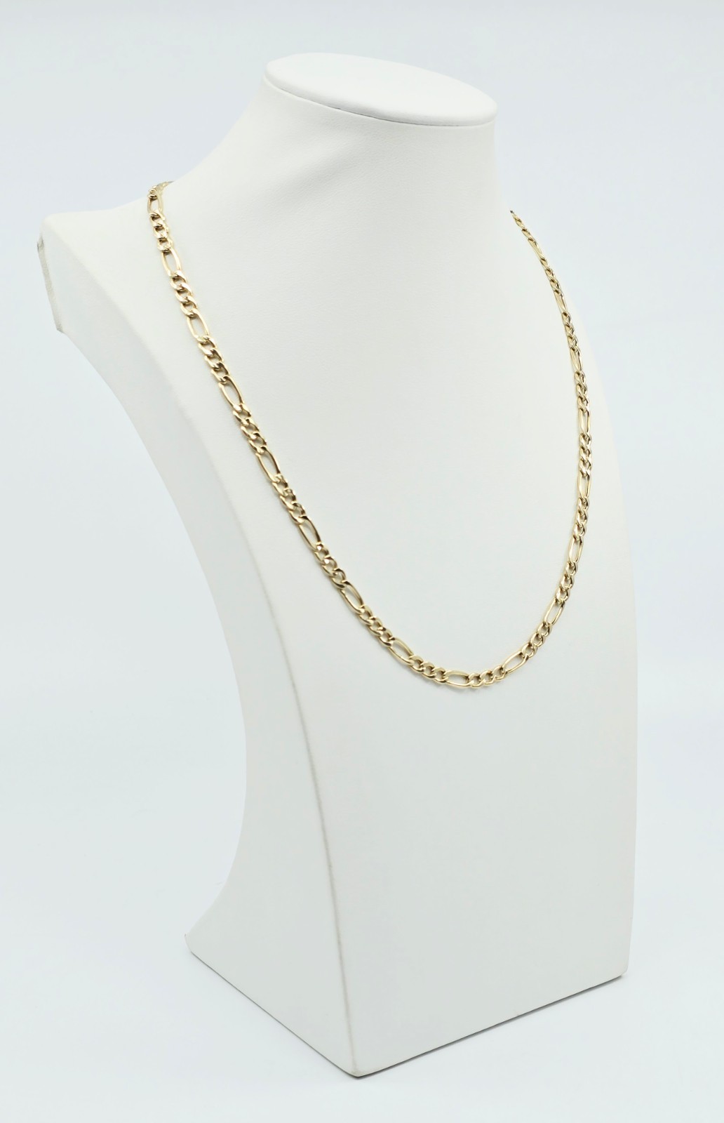 Beautiful 14K Solid Yellow Gold Designer Figaro Link Chain Necklace – 21.25″ L
