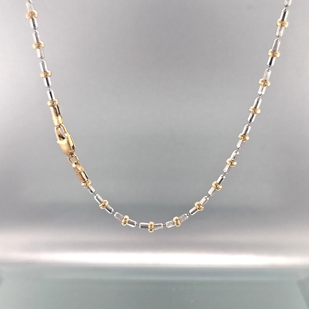 14K Two Tone Gold Ball & Chain Style 16.25″ Chain (MAC001706)