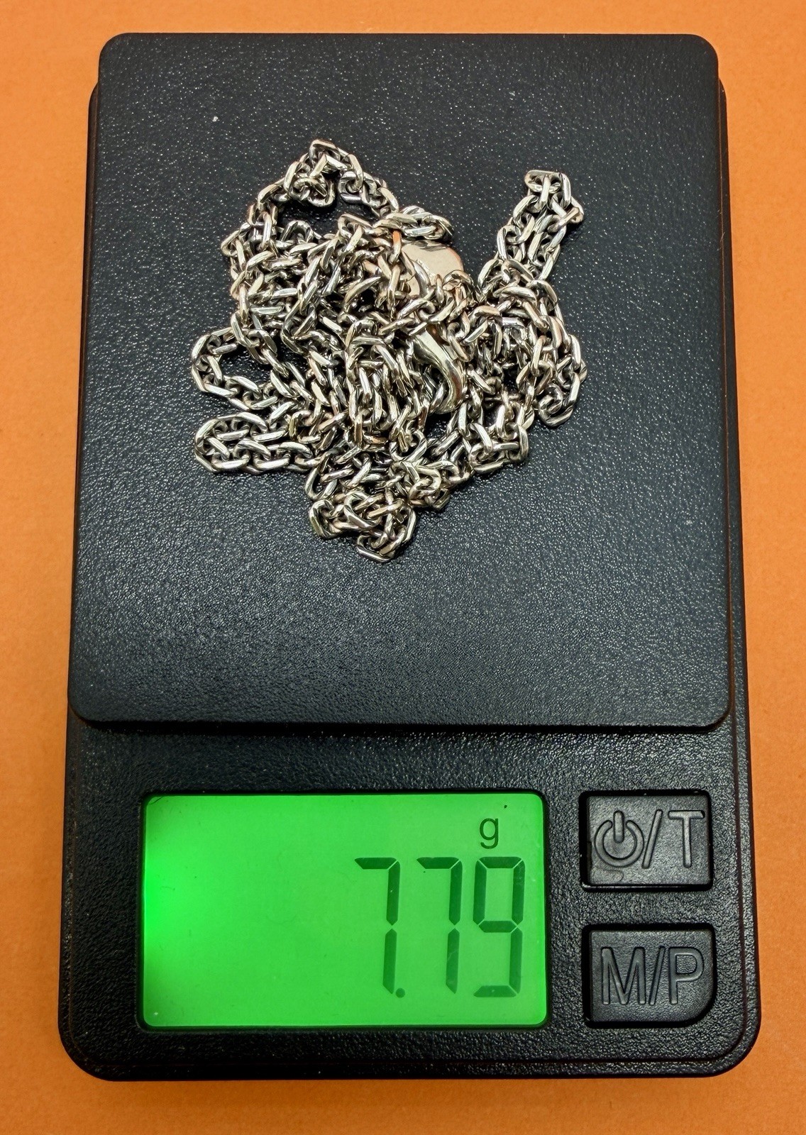 2.5mm 24” Oxidized Angled Cable Chain 925 Sterling Silver Chain Necklace 7.8g