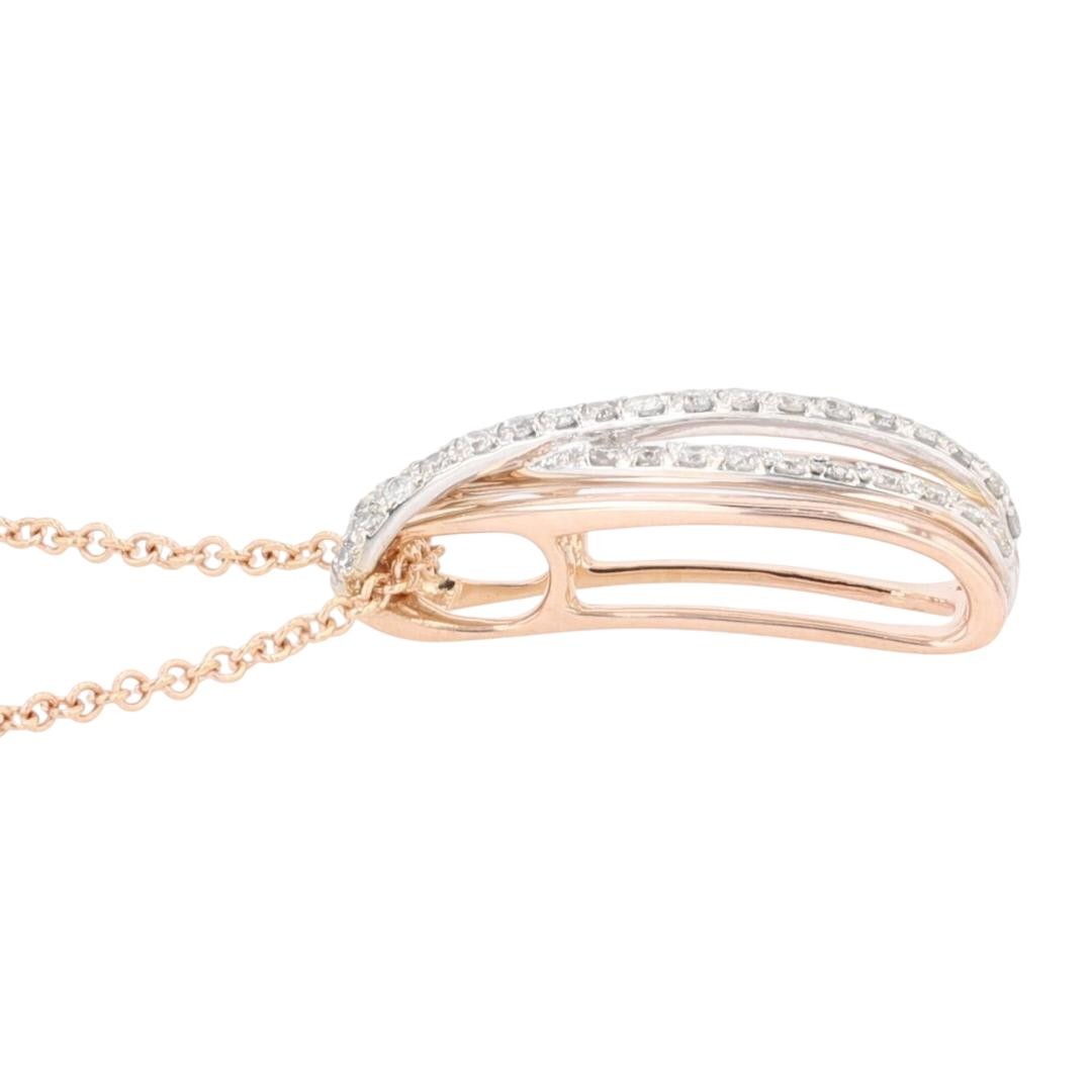 EFFY .19ctw Diamond Pendant on 18″ Necklace 14k Multi-Tone Gold 3.38 Grams