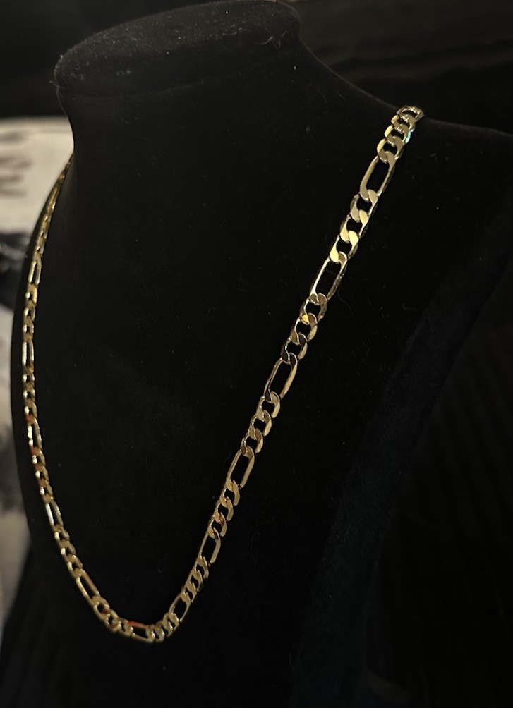 LUXE Italian 18k Gold Filled Figaro Link 5mm Chain 22” Mens Teens Unisex Gift