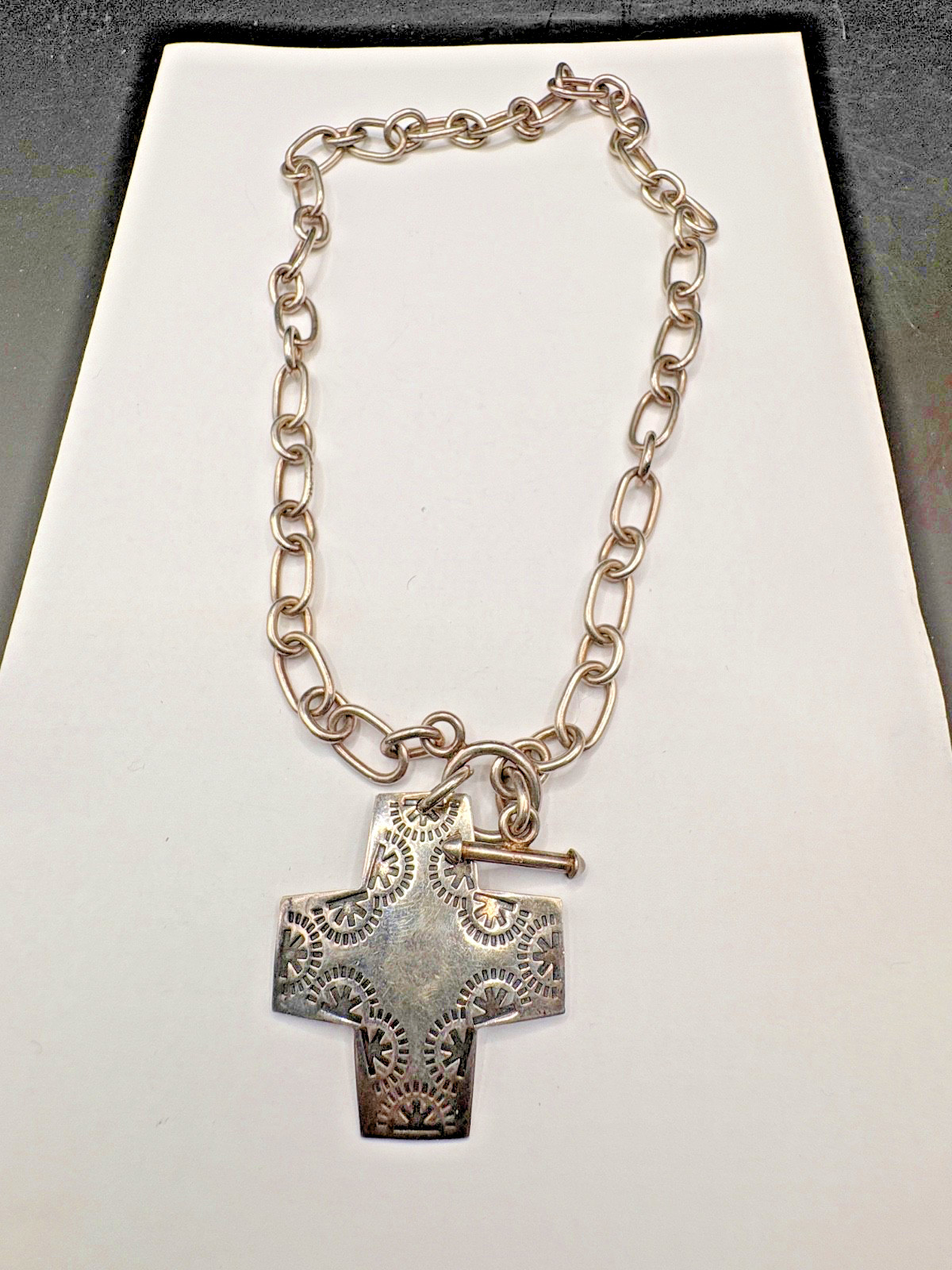 Sterling Silver Pendant Necklace Toggle 39 Grams Marked 925 India