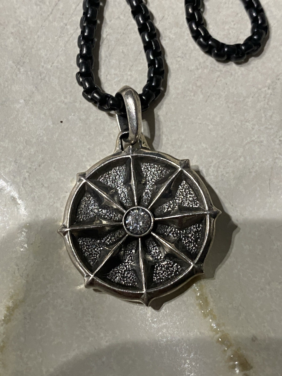 DAVID YURMAN DHARMA WHEEL DIAMOND AMULET PENDANT