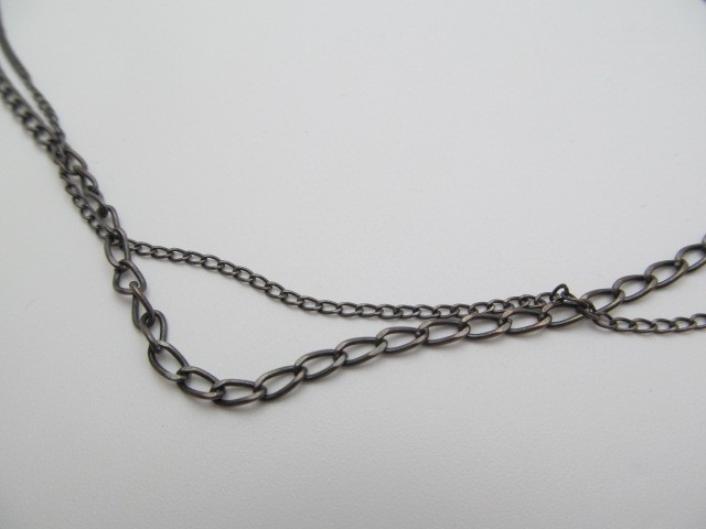 Silpada 925 Sterling Silver Oxidized Double Multi Layer Curb Link Chain Necklace