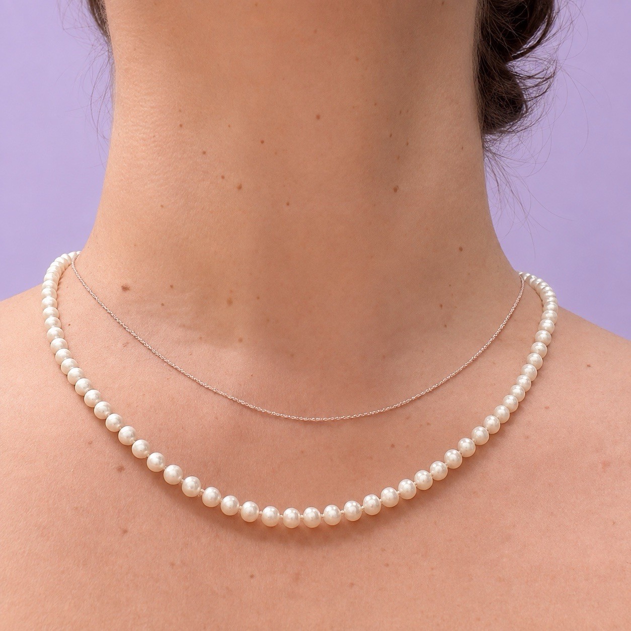 Estate 20” Cultured Pearl Necklace Hand Knotted 14K Gold Fishhook Clasp