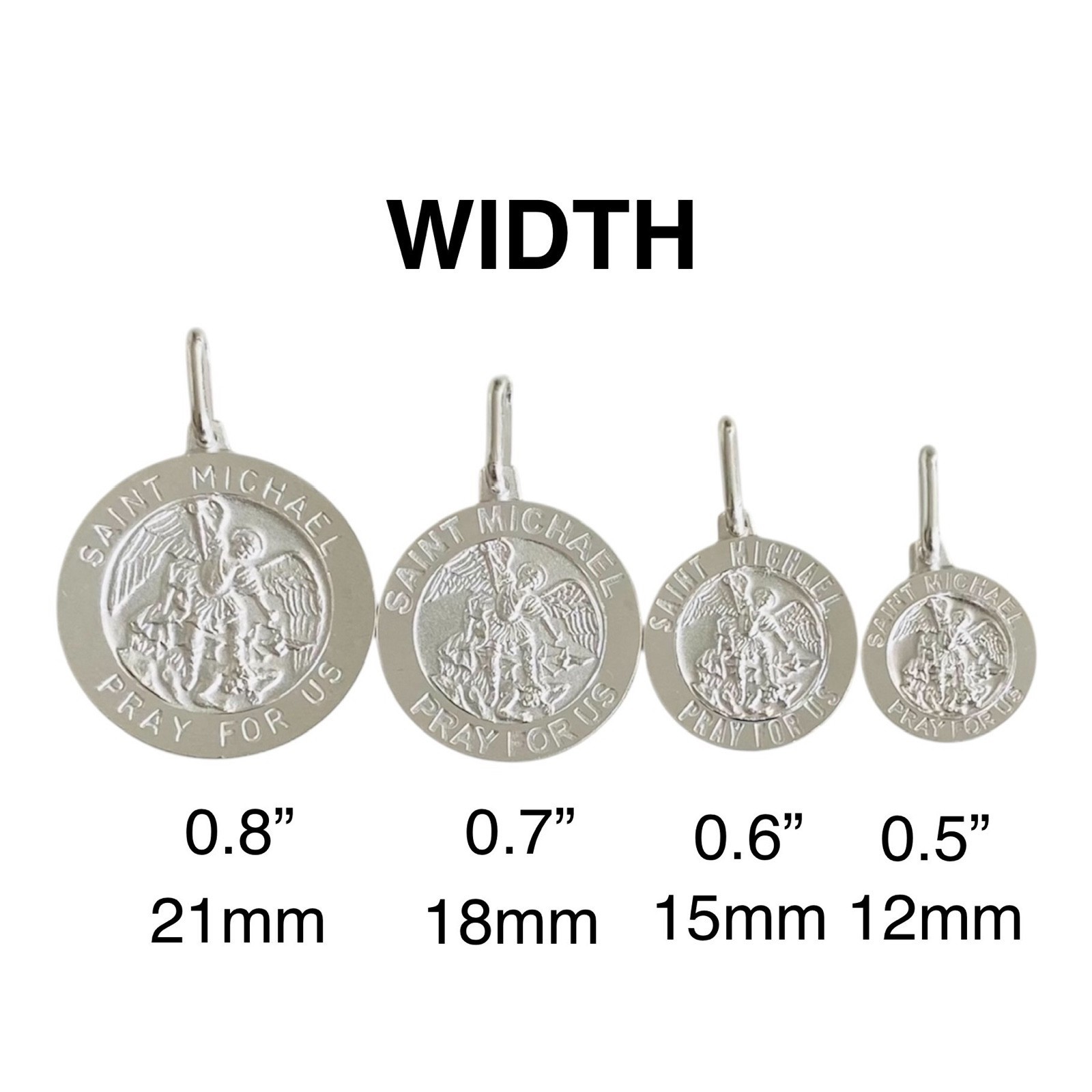 Solid 925 Sterling Silver Saint Michael Medal Pendant Made in Italy – ESP36