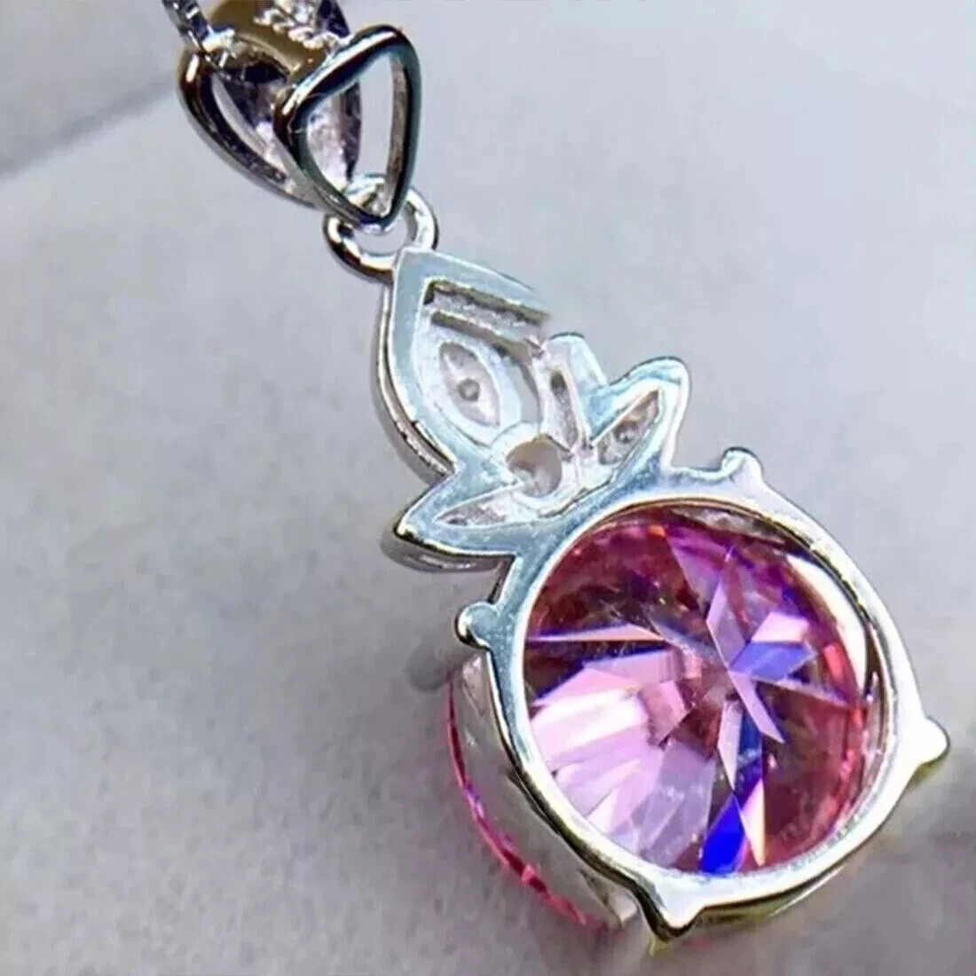 Fancy 5 Ct Pink Treated Diamond Pendant VVS1 Certified ! Gift For Partner