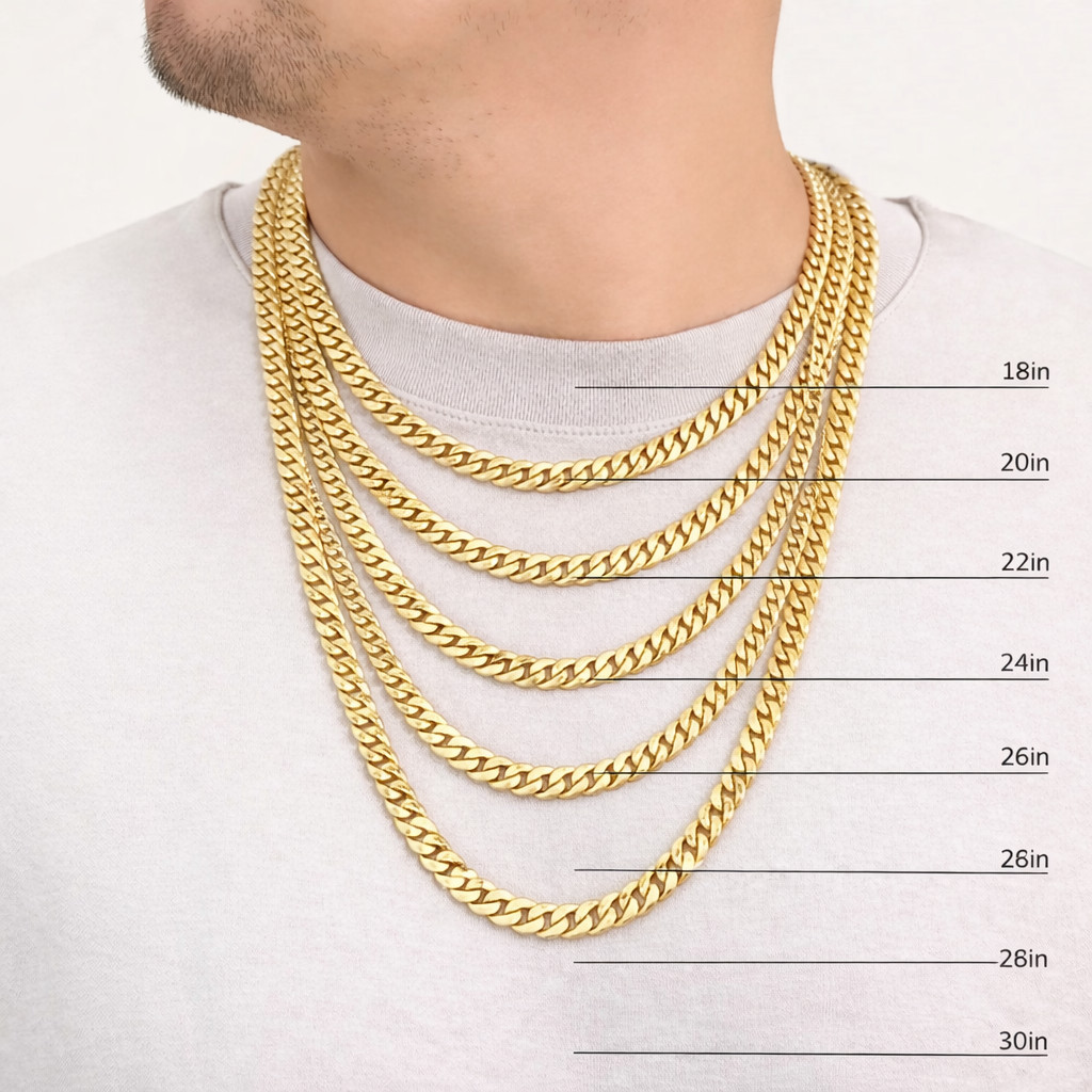 Real 10K Gold Miami Cuban Chain Necklace 4mm 20 22 24 26 28 30 Inch Men Women