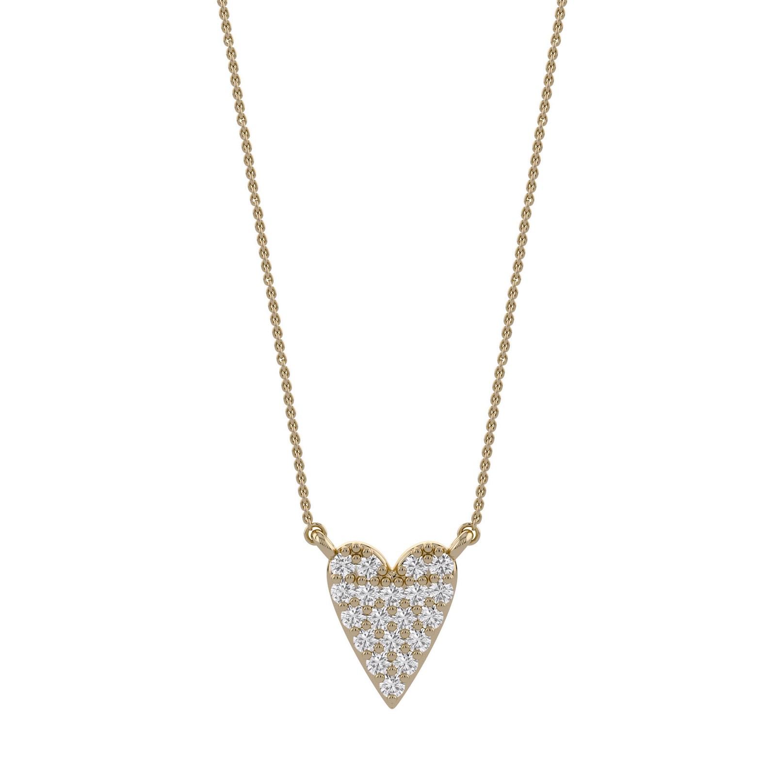 1/10 Ctw Lab Grown Diamond Heart Pendant Necklace 925 Sterling Silver