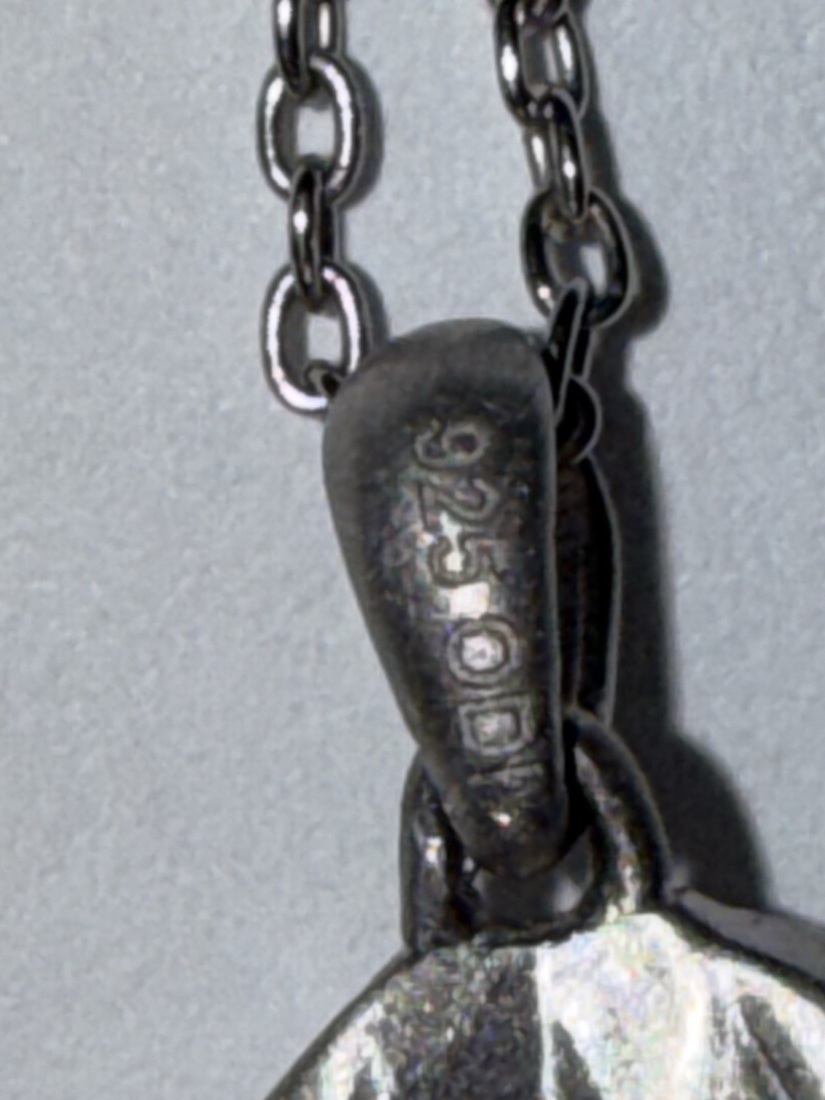 Sterling Silver 925 Origami Dog and Puppy Pendant Necklace .01ctw Black Diamonds