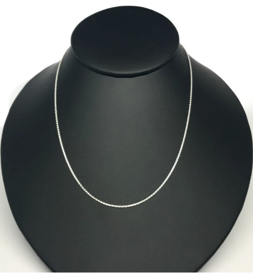 Platinum Diamond Cut Square Wheat Link Chain Necklace 1.4 mm 20″ 6.6 Grams