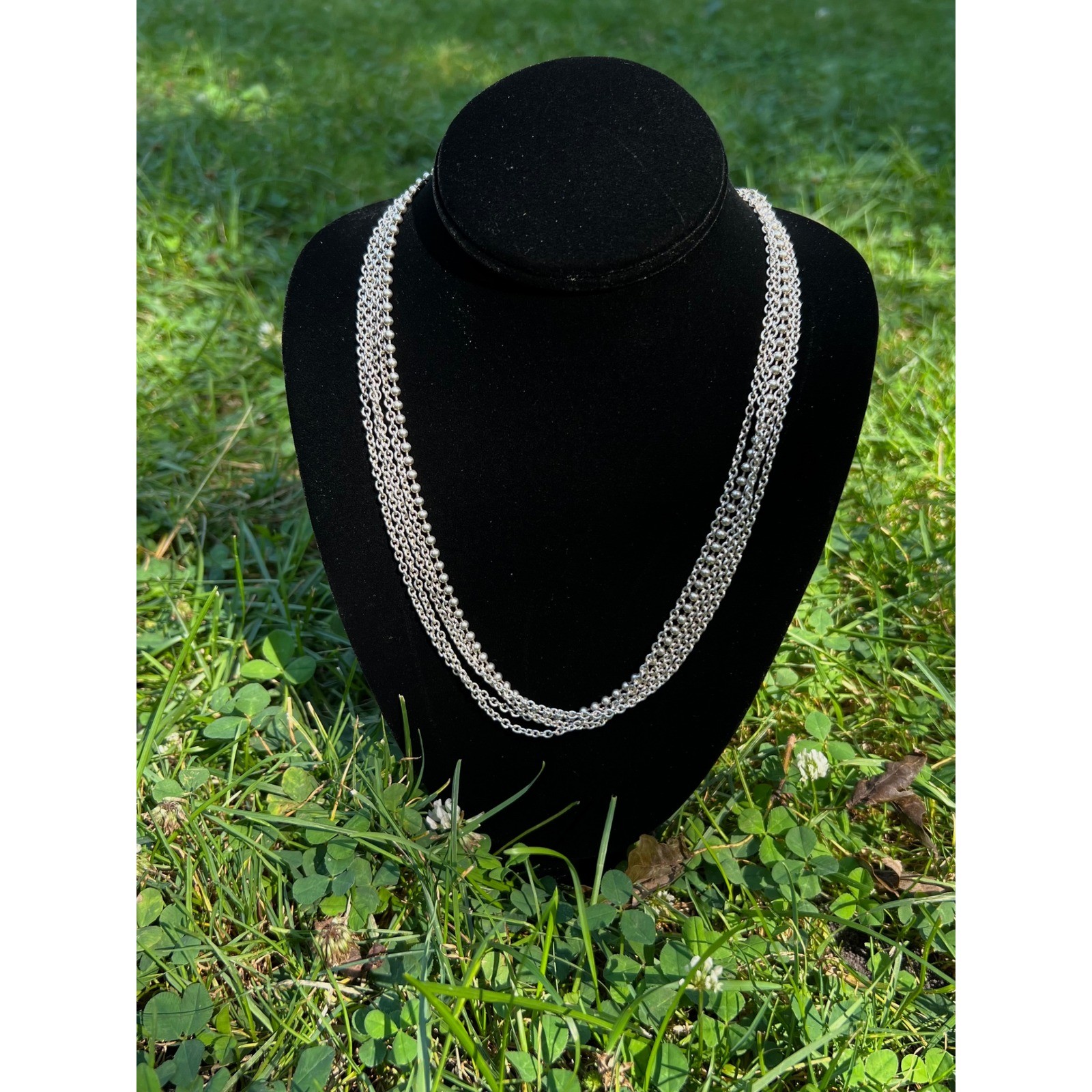 VTG LAGOS Caviar 925 SS 18K Multistrand 27.5″ 58g Necklace