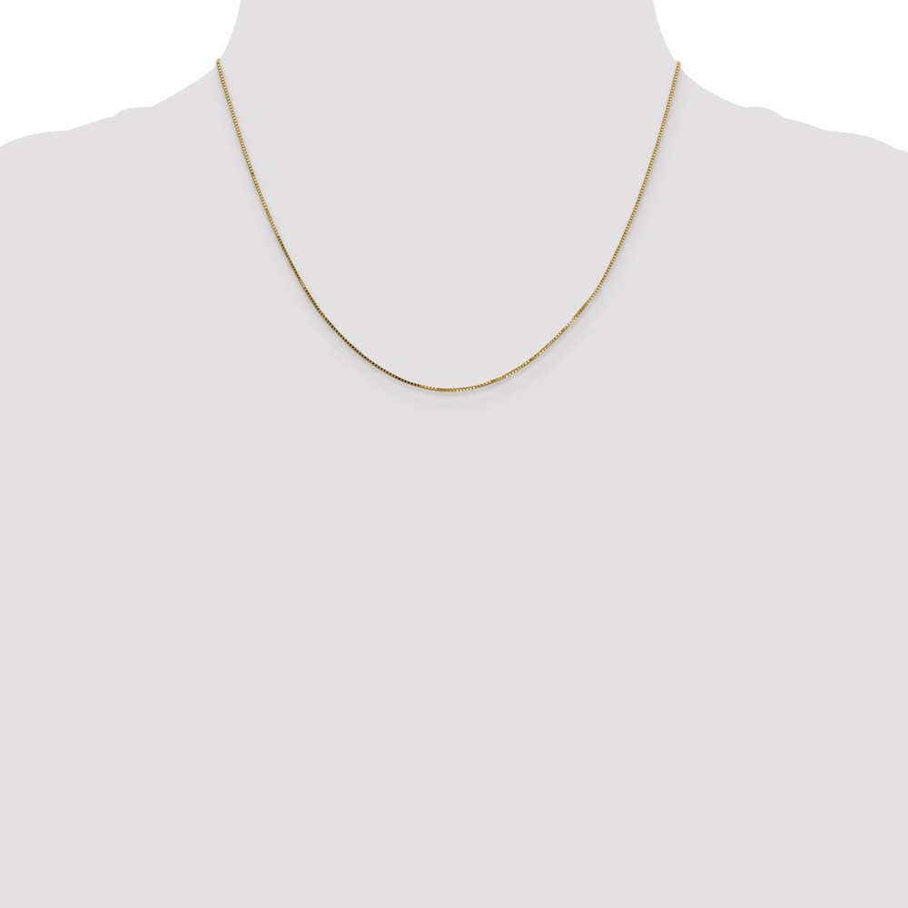 Real 14K Yellow Gold .7mm Box with Spring Ring Clasp Chain; 18 inch