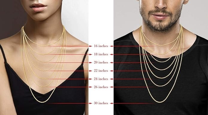 Solid Gold Plated 2mm Diamond-Cut Braided Rope Chain Necklace for Men Women 20″