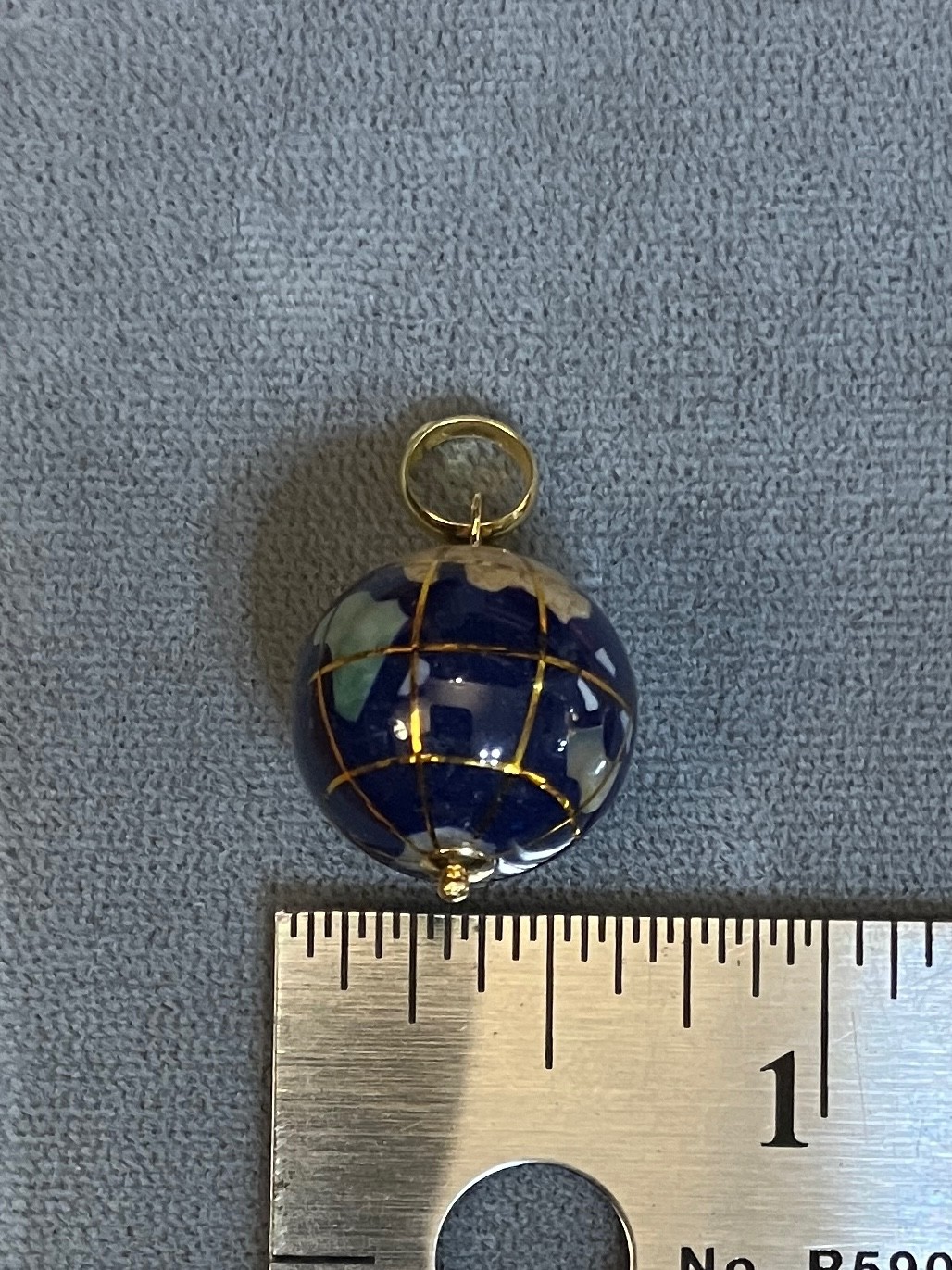 Vintage Michael Anthony 14k Gold Globe & Lapiz Lazuli Inlay Unique World Pendant
