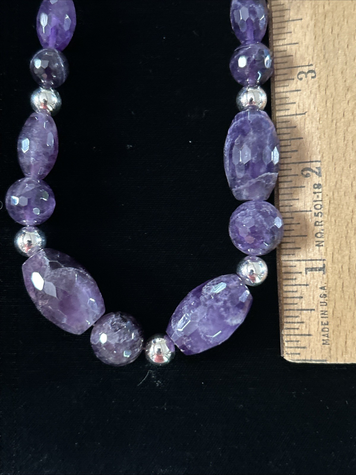 Jay King Mine Finds DTR Sterling Silver Purple Amethyst Necklace 20”-22 NIB