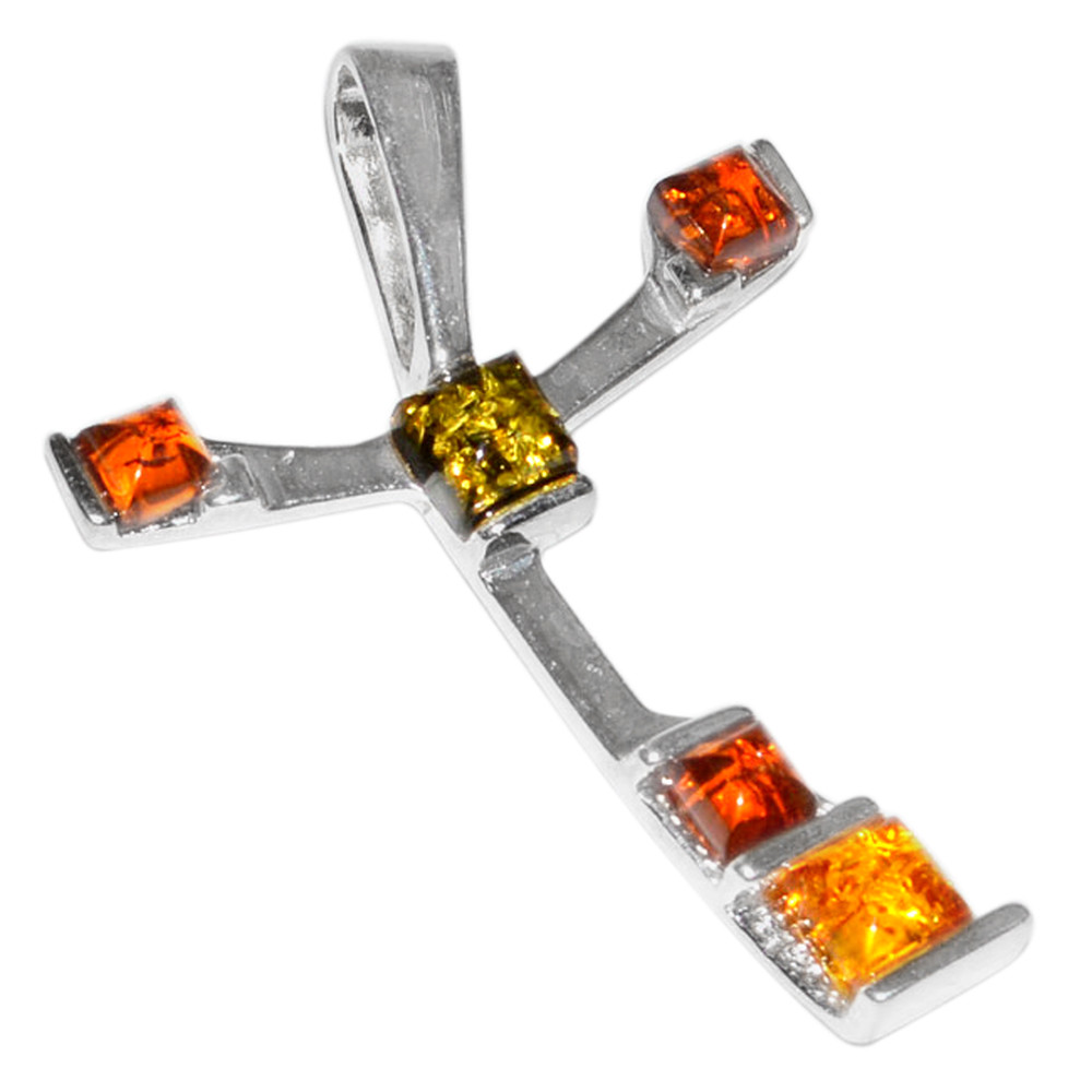4g Authentic Baltic Amber 925 Sterling Silver Pendant Jewelry N-A294