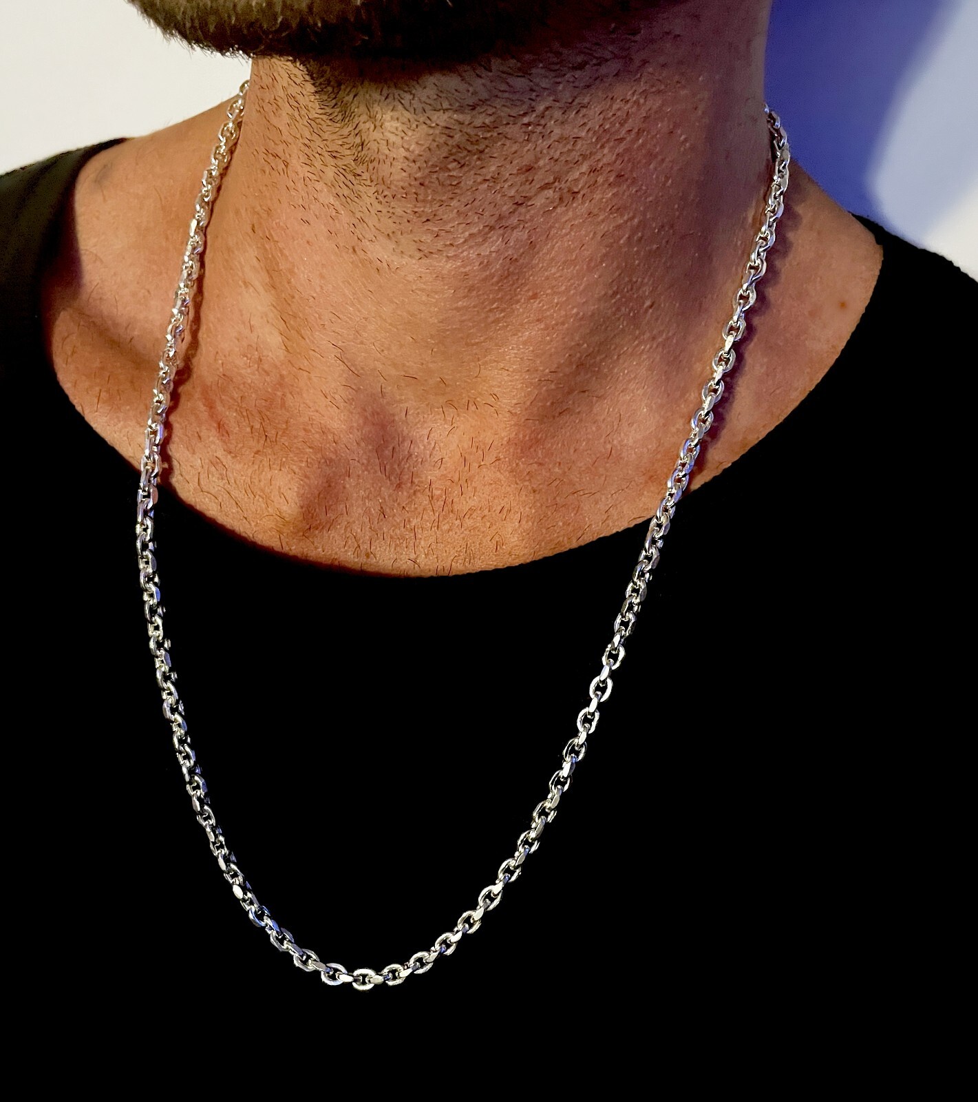 999 Silver ANCHOR LINK CHAIN NECKLACE | Handmade, Never Rusts, Customized Luxury