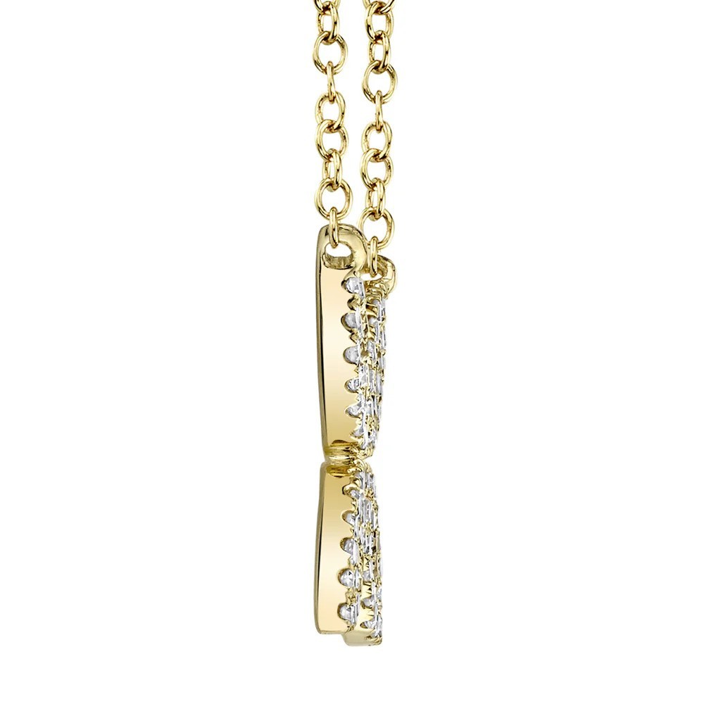 Diamond Floral Necklace 14K Yellow Gold Womens Pendant Charm Handmade Fine Gifts