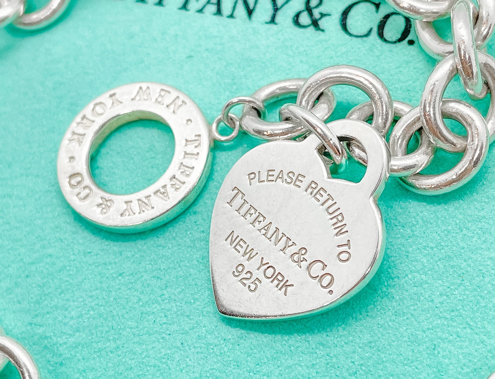 Tiffany & Co Return to Tiffany Heart Pendant Toggle Necklace Silver 15.5″
