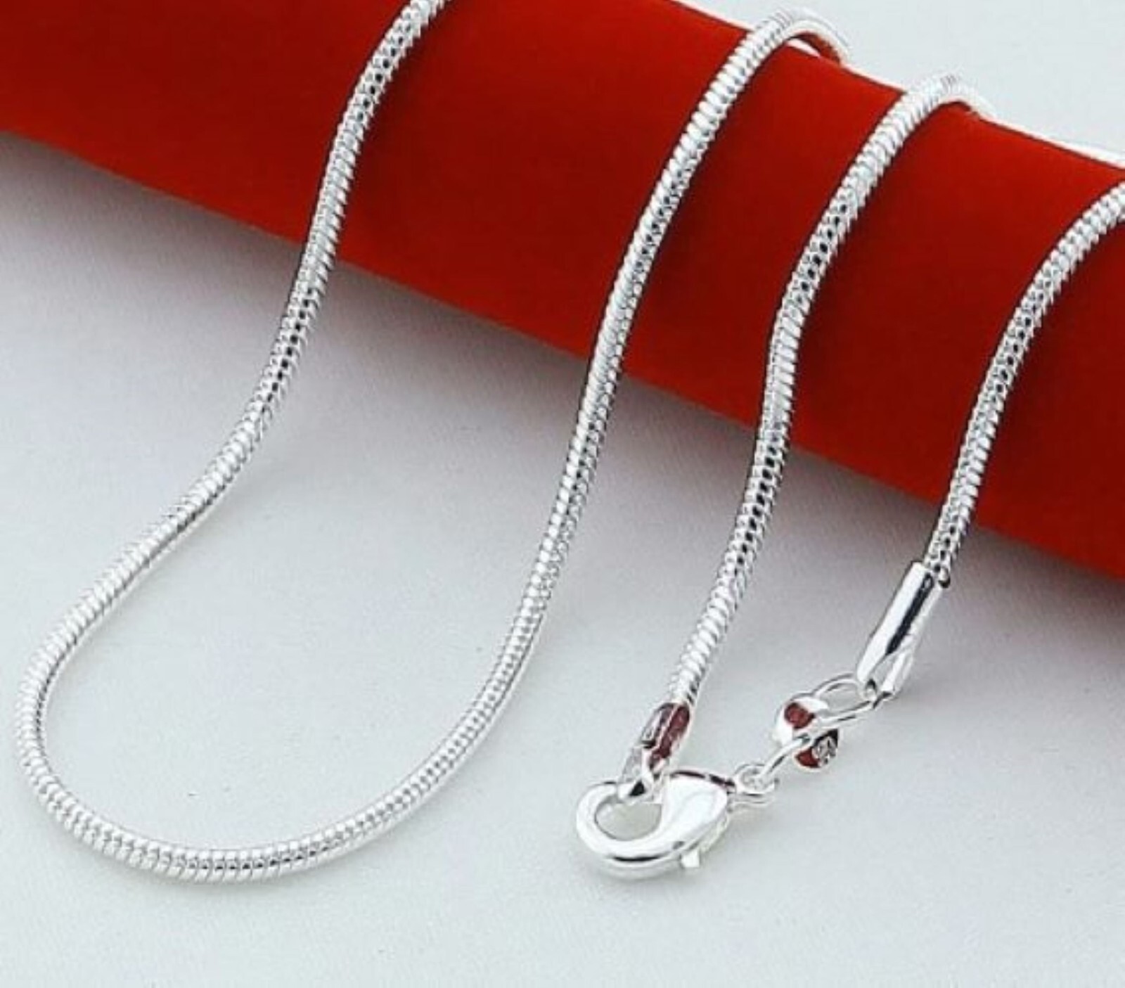 925 Sterling Silver Round 1mm Smooth Thin Snake Chain 20″