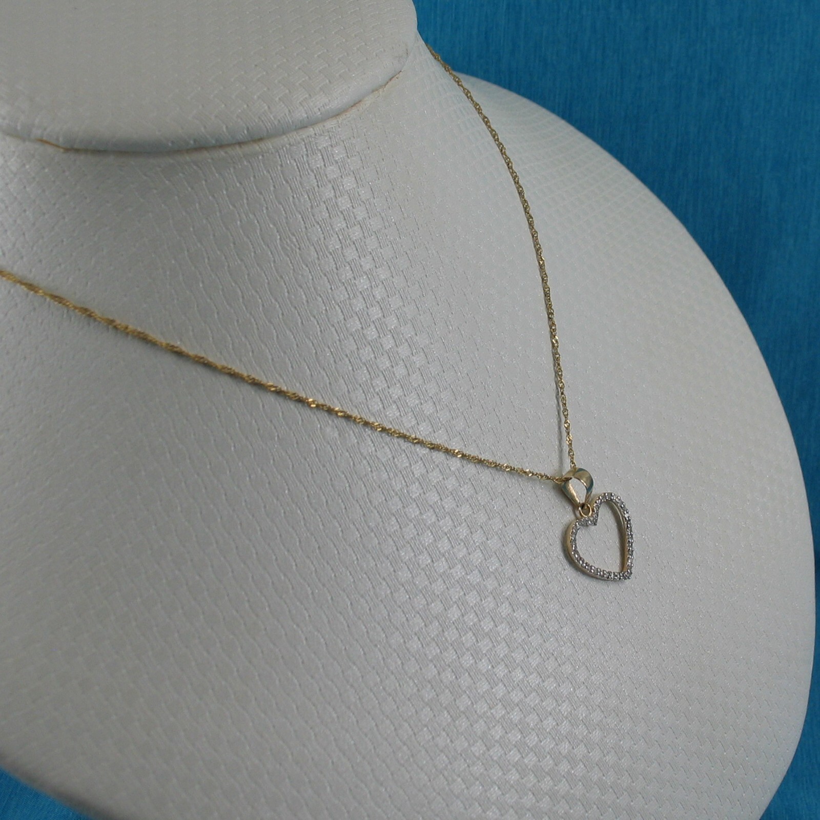 Beautiful & Love Heart 14kt Solid Yellow Gold Diamond Pendant Necklace
