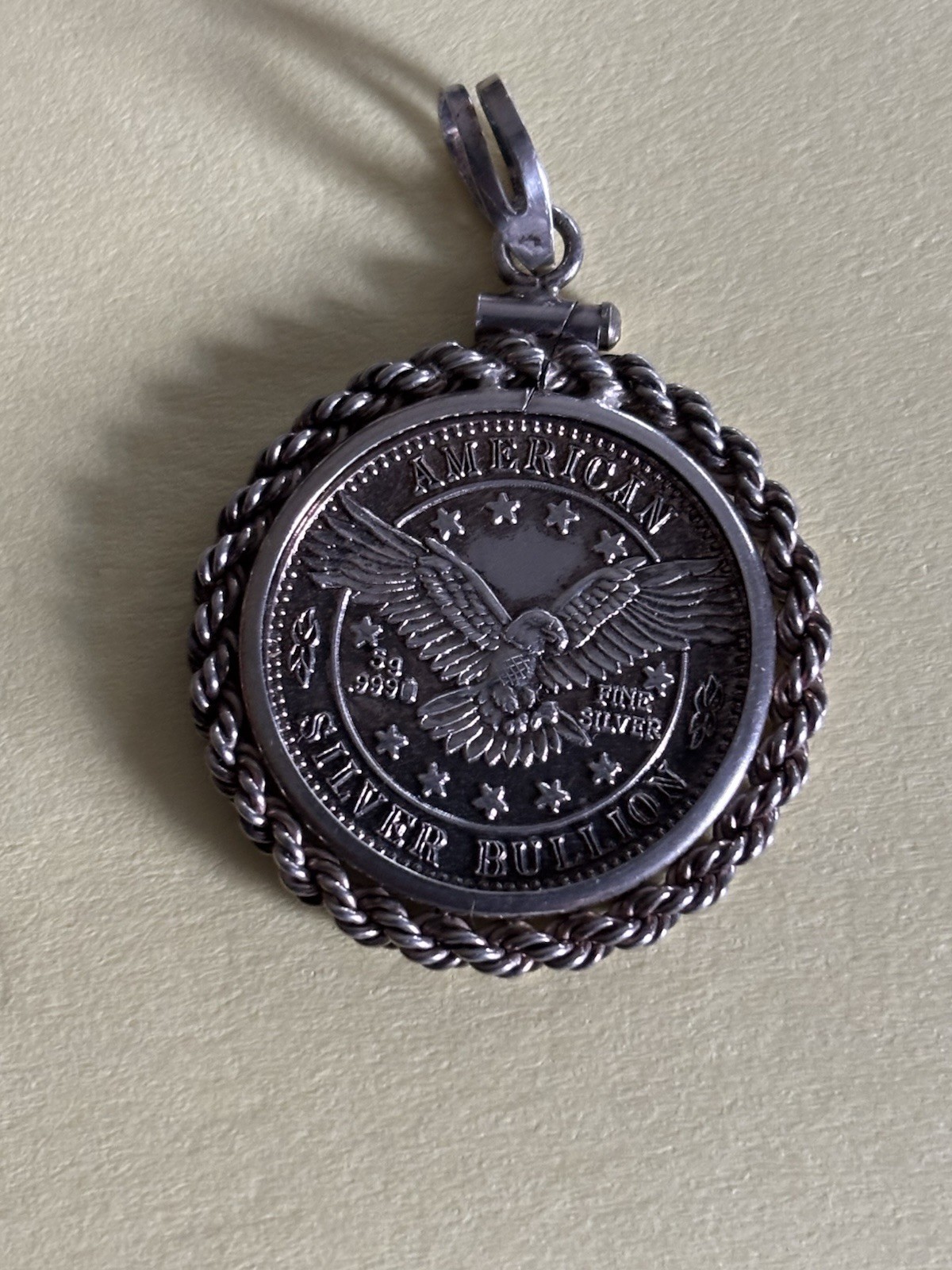American Silver Bullion Coin Pendant 7.50 Grams Eagle/Scales VG