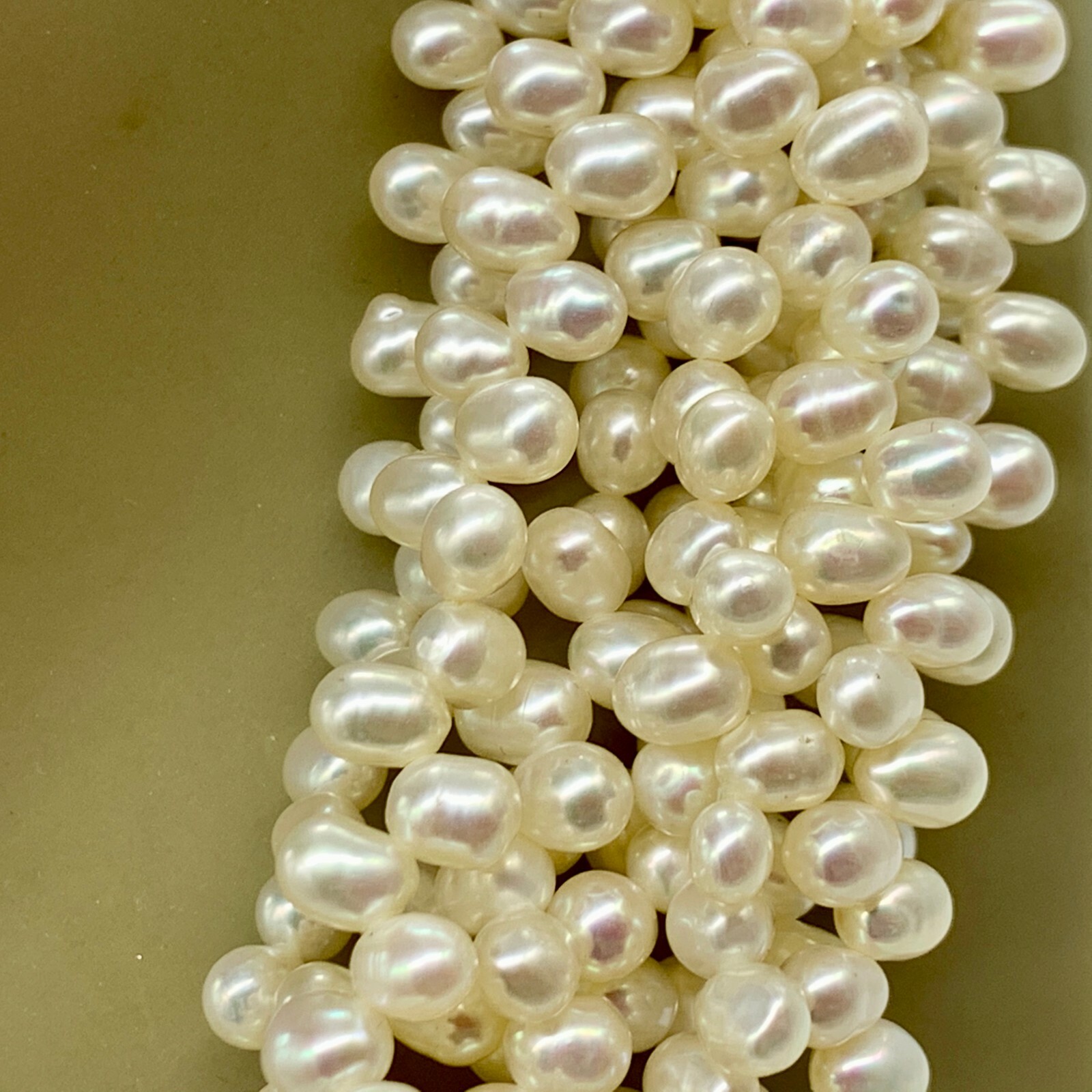 ESTATE STERLING SILVER CULTURED WHITE FRESHWATER PEARL 8 ROW STATEMENT NECKLACE