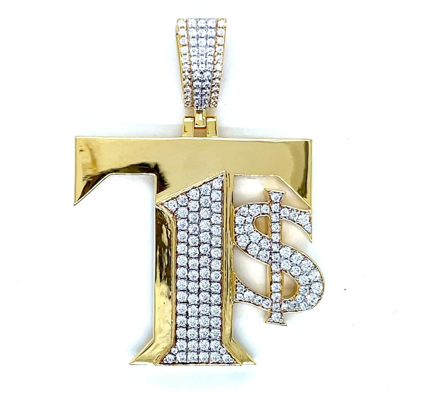 Personalised Letter Pendant , custom make Gift for Him , Lab Made Diamond .