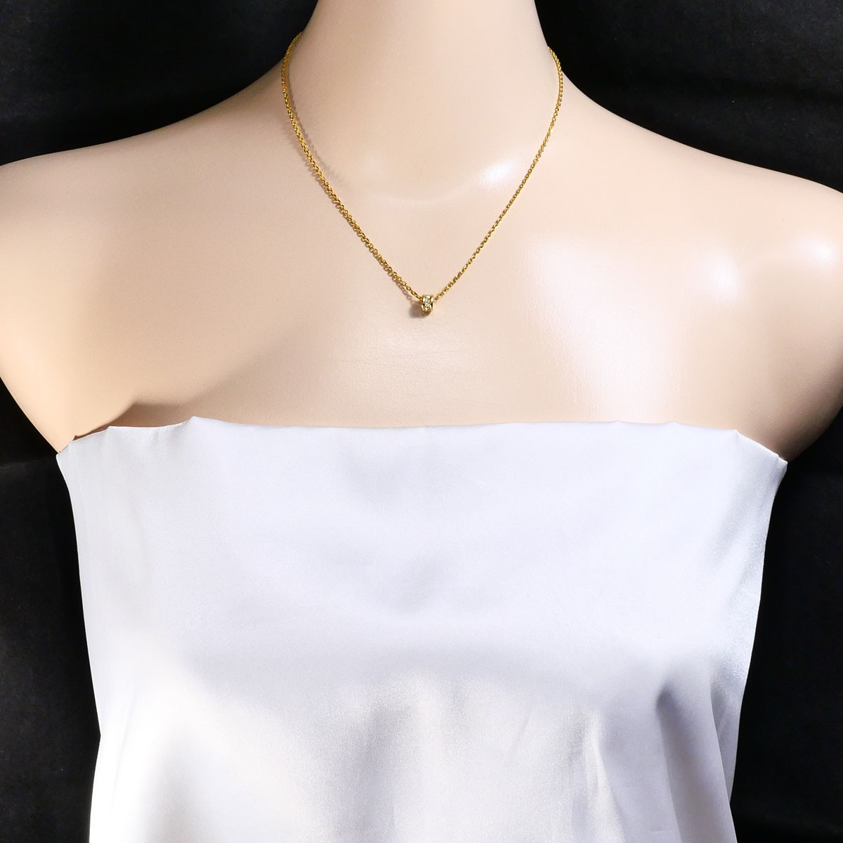 K18 18k gold Necklace Diamond 0.17ct 5.0g 40cm Free shipping Used