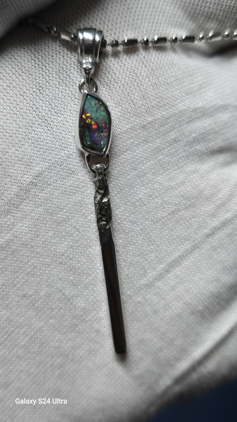 Australian Made Memento Mori Burnt Match Opal Pendant Handcrafted One Off A Kind