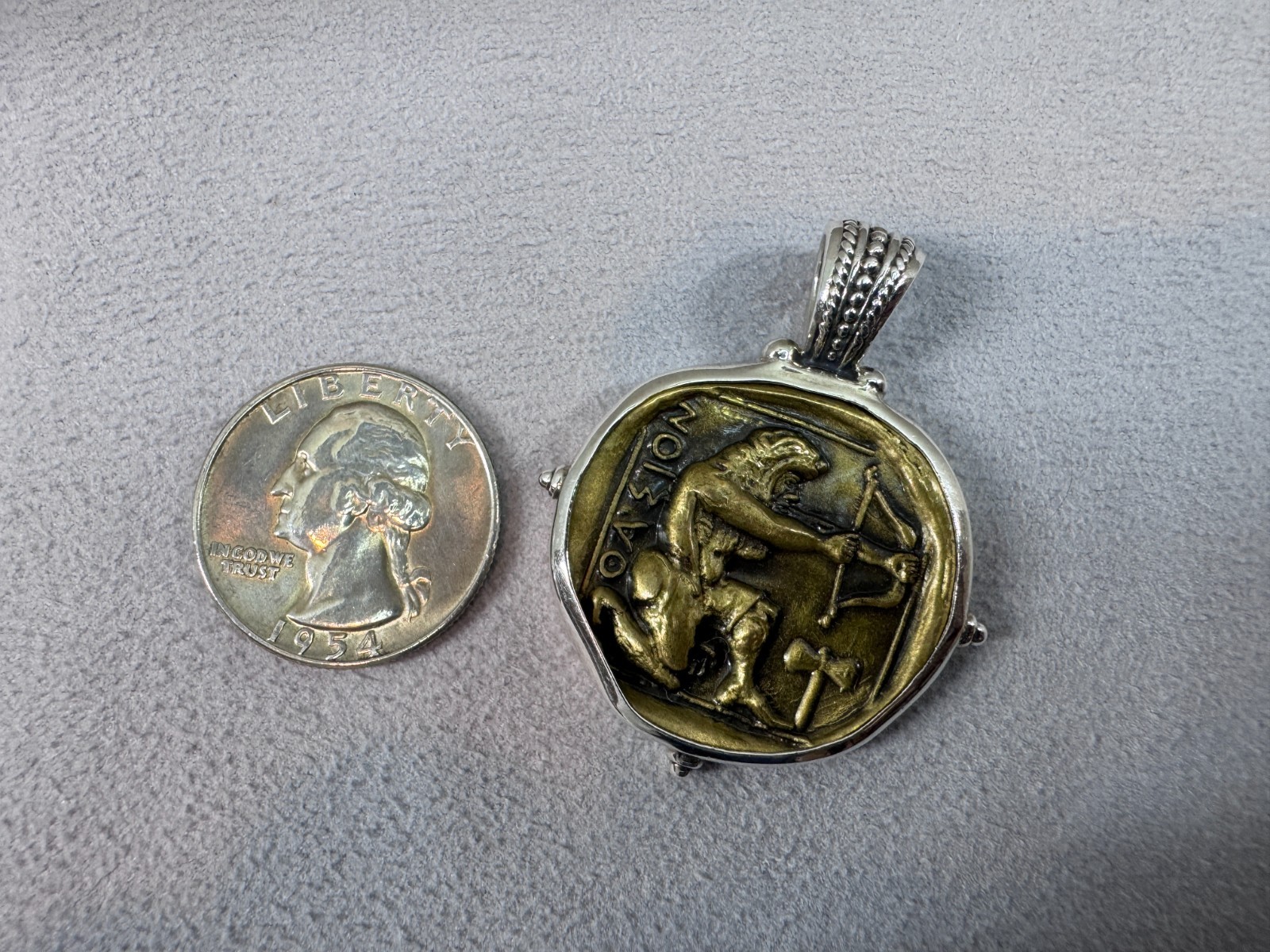 Konstantino Sterling Silver & Bronze Hercules Reversible Pendant