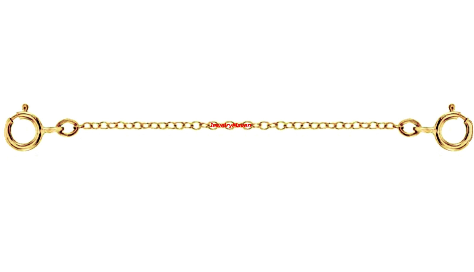 14k 1mm Yellow Gold DOUBLE 4.5mm Spring Ring Clasp 2.40″ Safety Chain Extender