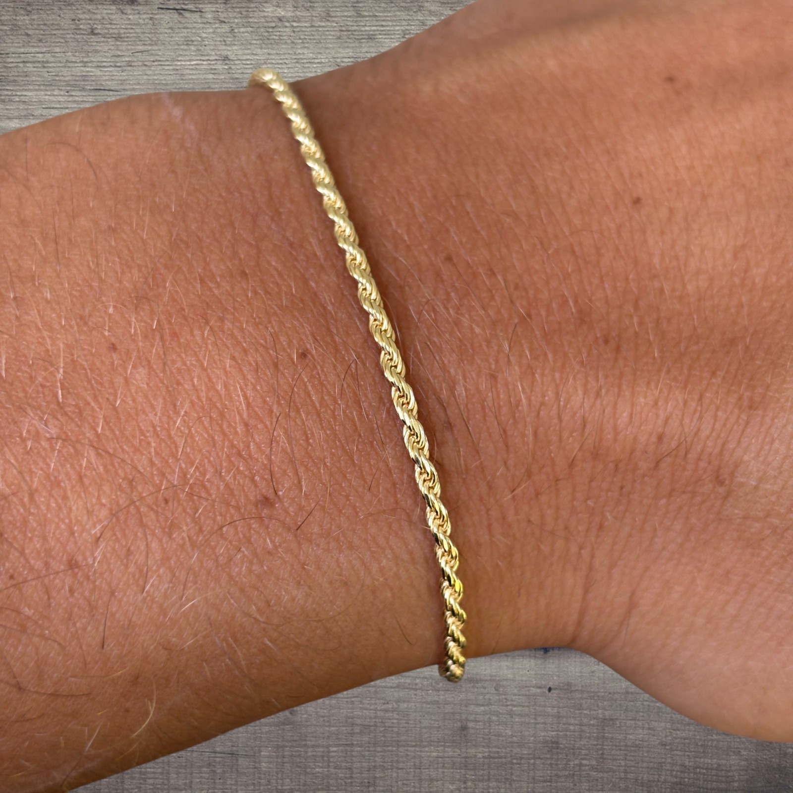 2mm Diamond Cut Rope Bracelet – Solid 925 Sterling Silver Or 14k Gold Vermeil