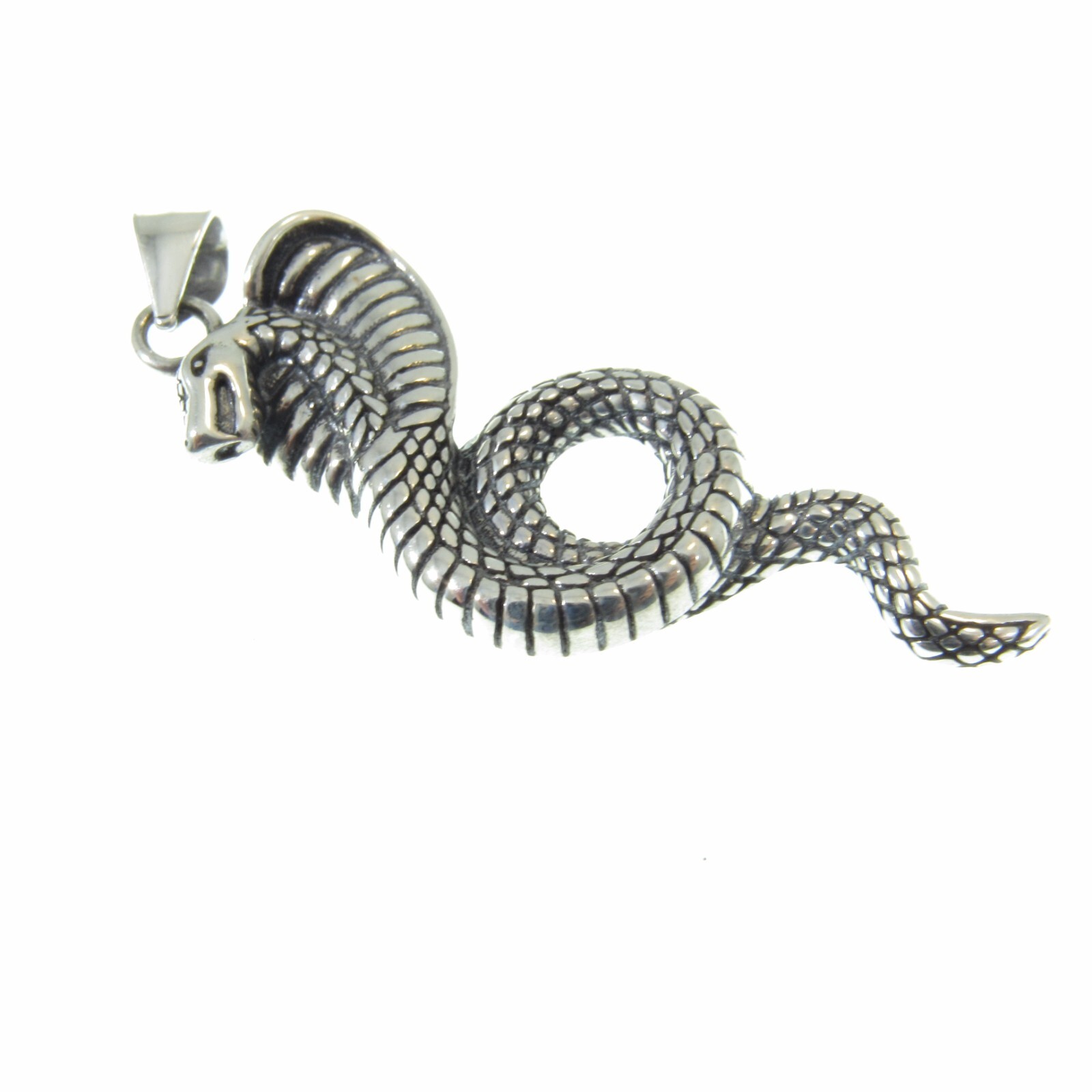 Solid 925 Sterling Silver Cobra Pendant, Mystical Serpent Protection Talisman