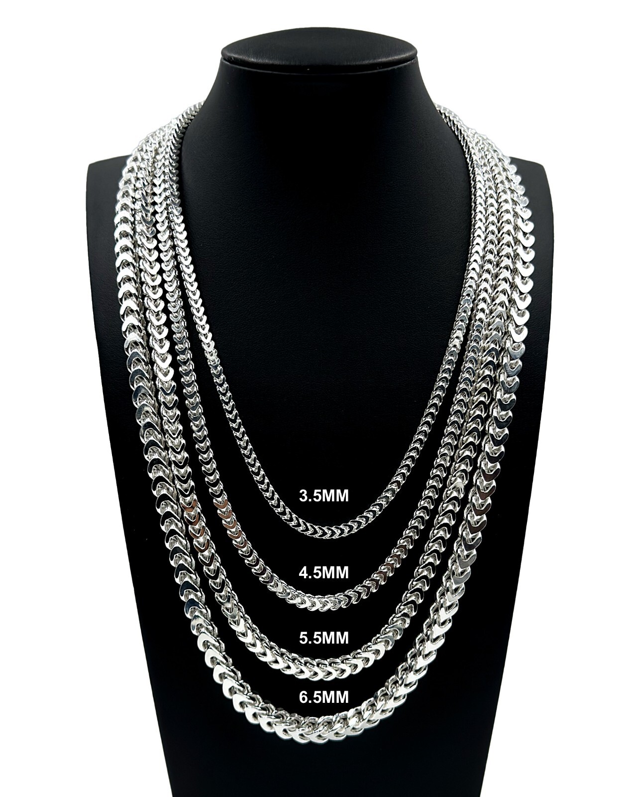 Real 925 SOLID Sterling Silver FRANCO LINK CHAIN Necklace or Bracelet ITALY